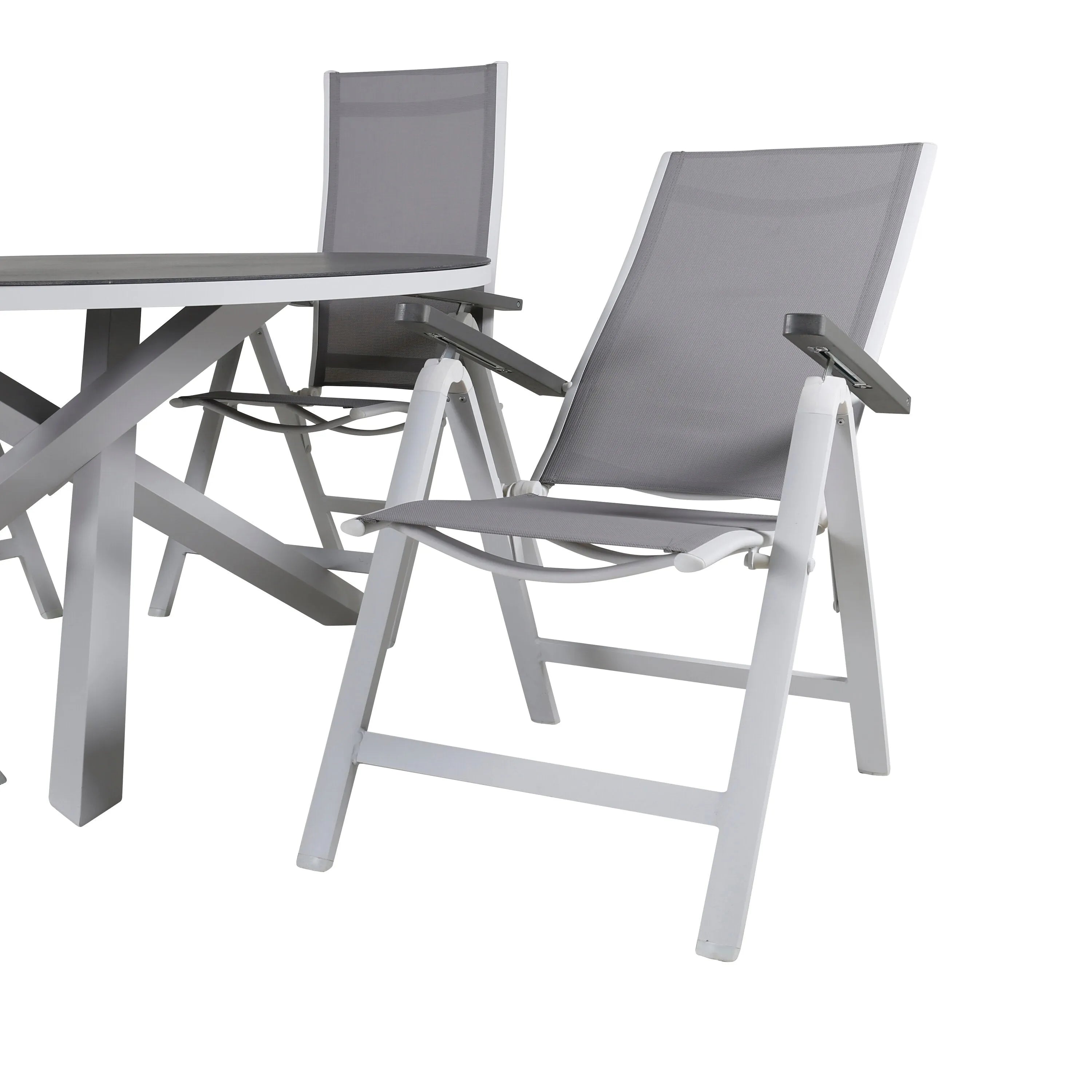 Copacabana Runder Esstisch Set in Grey/Grey präsentiert im Onlineshop von KAQTU Design AG. Gartentischset ist von Venture Home