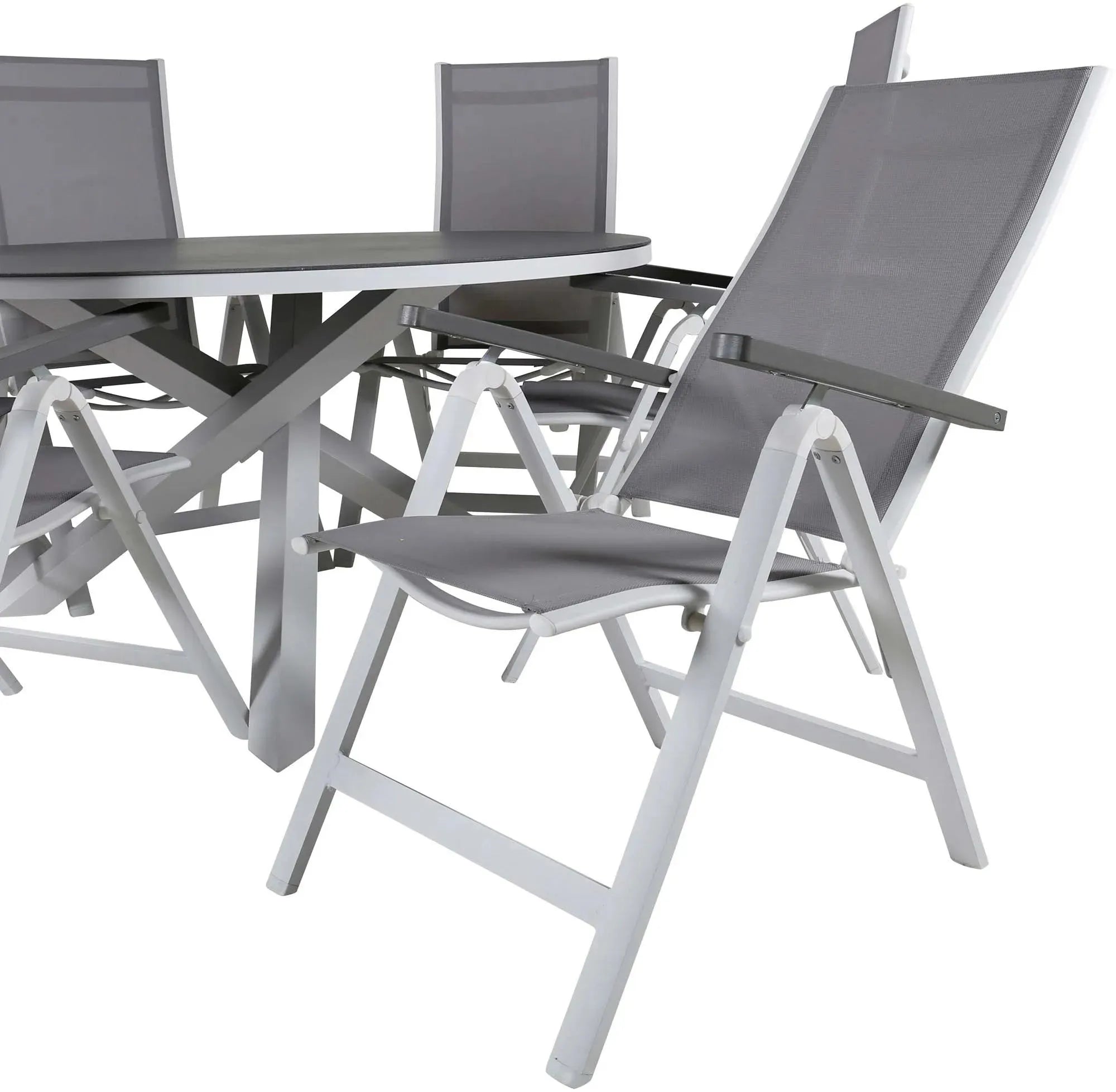 Copacabana Outdoor-Tischset + Albany ⌀140cm/6St. - KAQTU Design