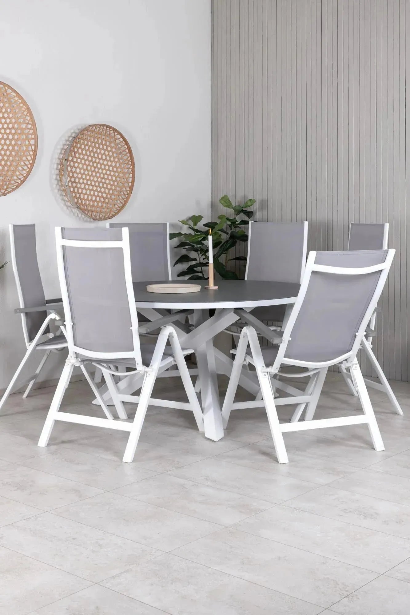 Copacabana Outdoor-Tischset + Albany ⌀140cm/6St. - KAQTU Design