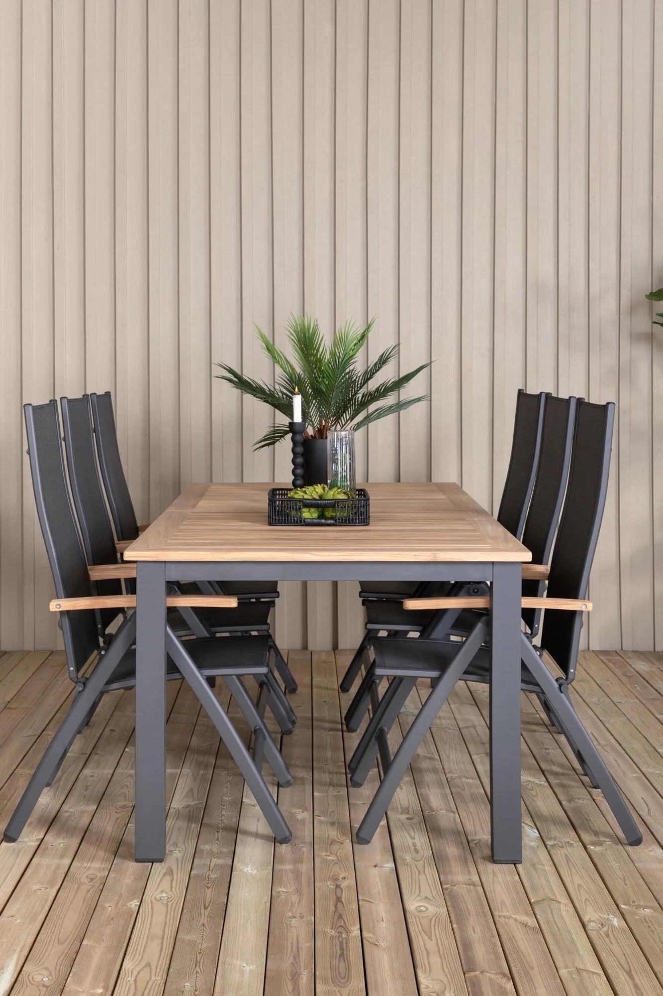 Panama Rechteckiges Ess-Set in Schwarz/Nature präsentiert im Onlineshop von KAQTU Design AG. Gartentischset ist von Venture Home