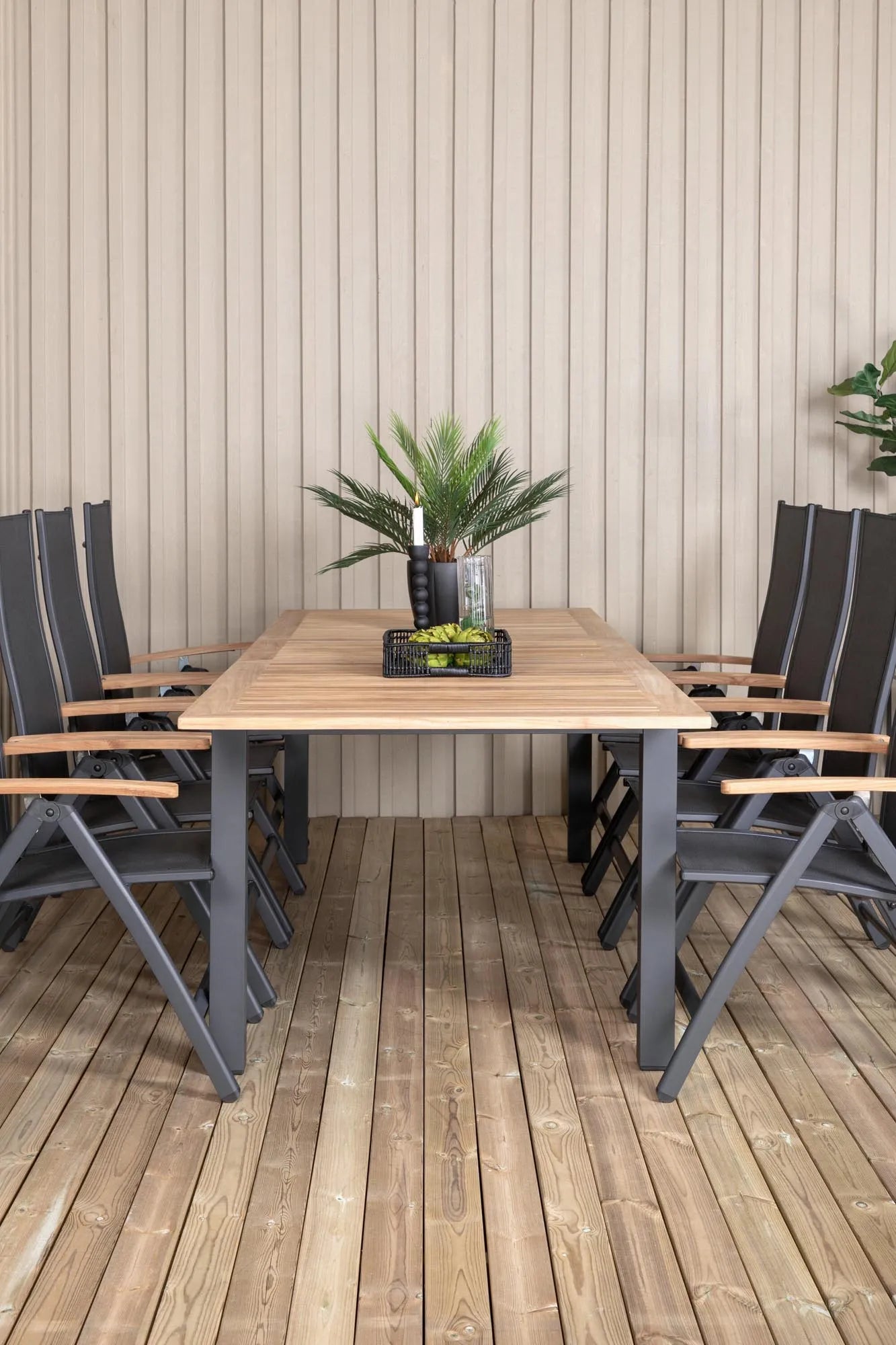 Panama Rechteckiges Ess-Set in Schwarz/Nature präsentiert im Onlineshop von KAQTU Design AG. Gartentischset ist von Venture Home