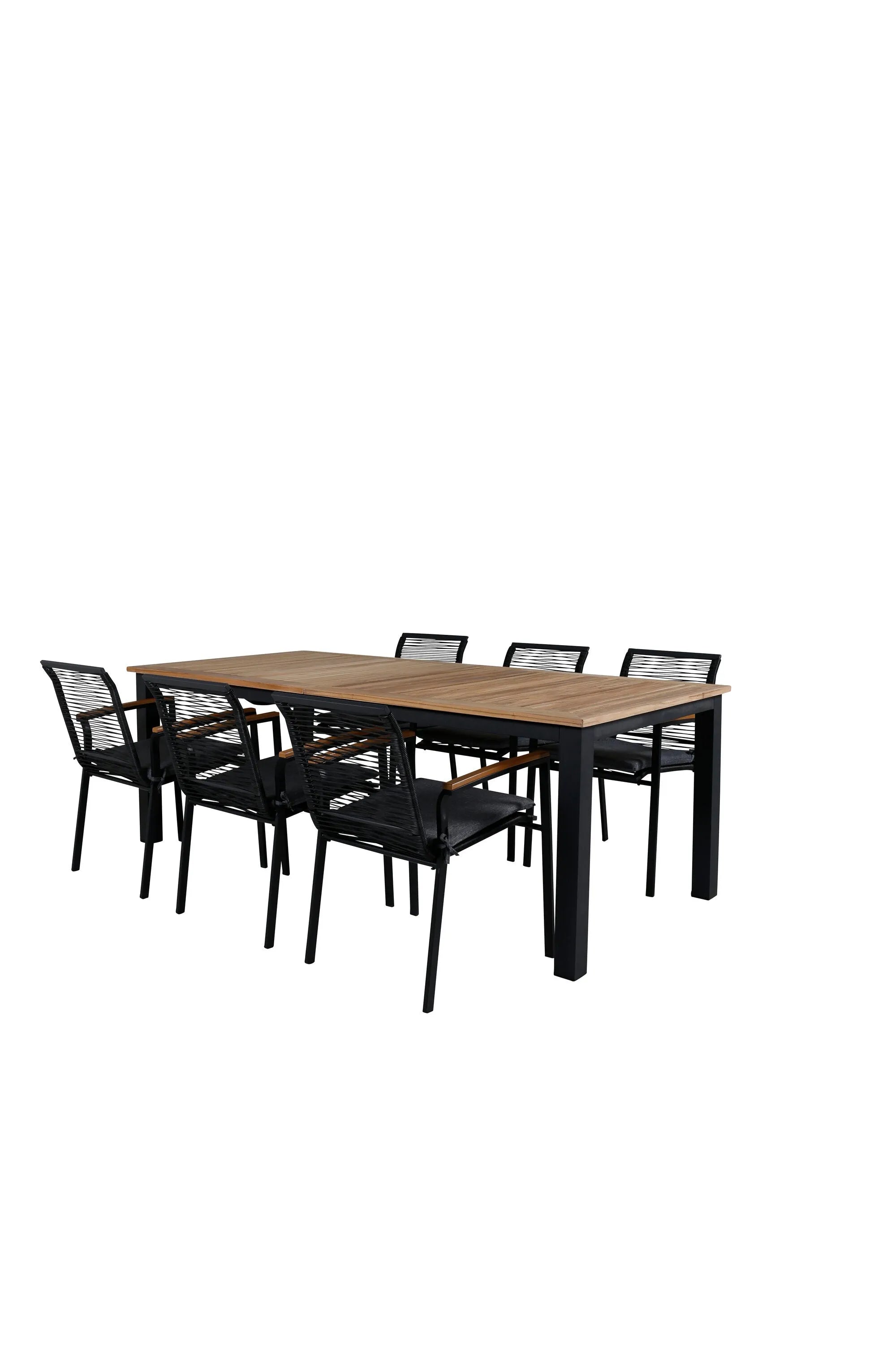 Panama Rechteckiges Ess-Set in Schwarz/Nature präsentiert im Onlineshop von KAQTU Design AG. Gartentischset ist von Venture Home