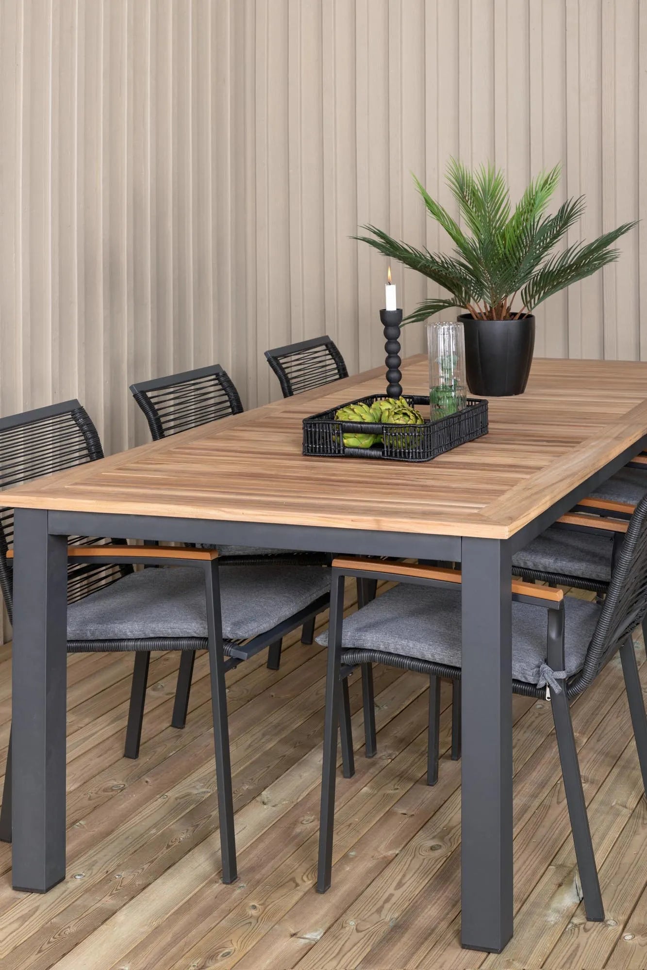 Panama Rechteckiges Ess-Set in Schwarz/Nature präsentiert im Onlineshop von KAQTU Design AG. Gartentischset ist von Venture Home