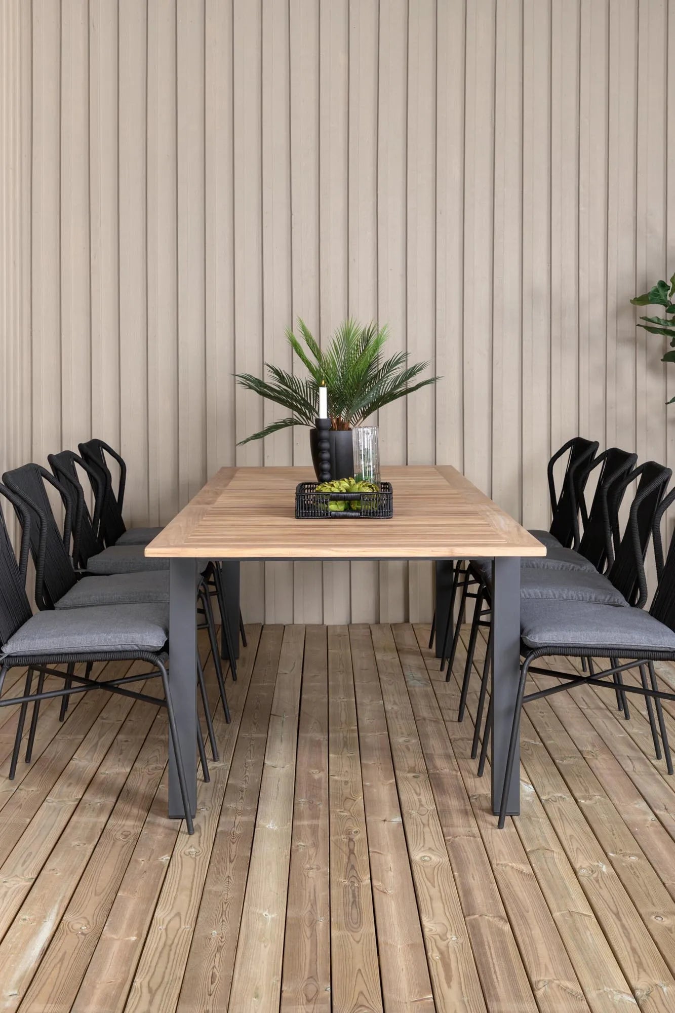 Panama Rechteckiges Ess-Set in Schwarz/Nature präsentiert im Onlineshop von KAQTU Design AG. Gartentischset ist von Venture Home