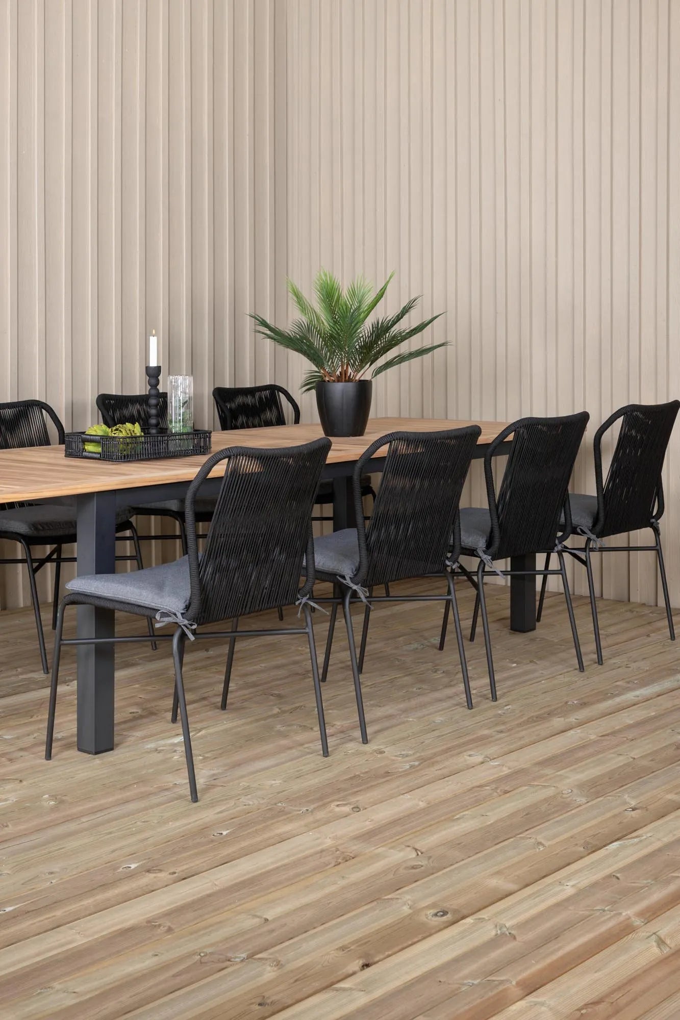 Panama Rechteckiges Ess-Set in Schwarz/Nature präsentiert im Onlineshop von KAQTU Design AG. Gartentischset ist von Venture Home