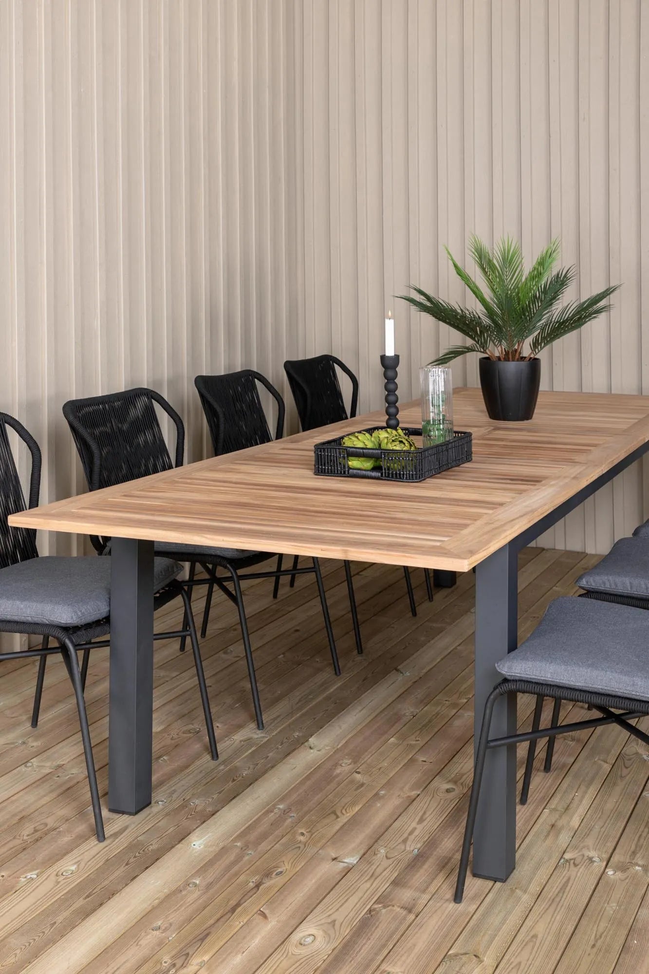 Panama Rechteckiges Ess-Set in Schwarz/Nature präsentiert im Onlineshop von KAQTU Design AG. Gartentischset ist von Venture Home