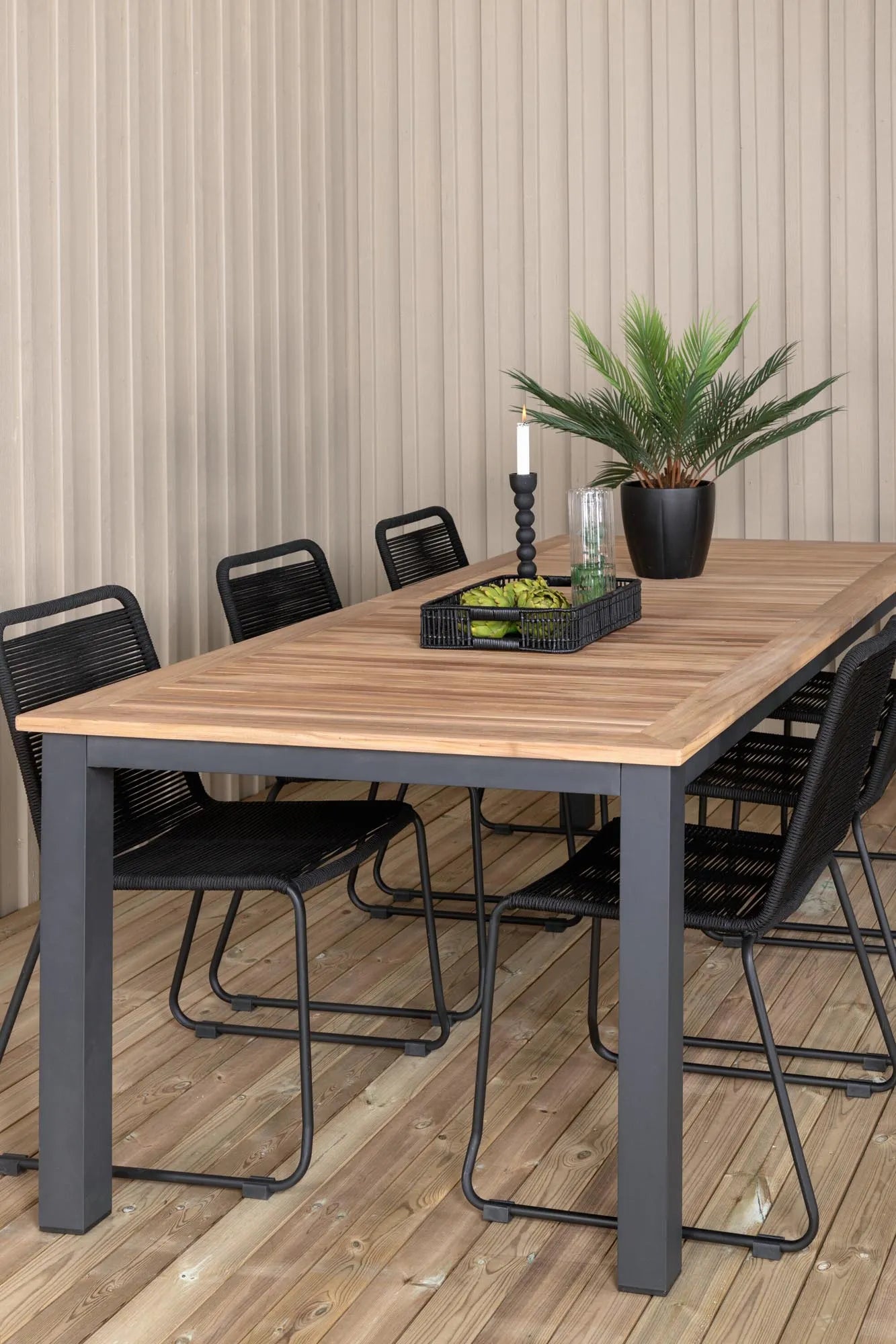 Panama Rechteckiges Ess-Set in Schwarz/Nature präsentiert im Onlineshop von KAQTU Design AG. Gartentischset ist von Venture Home