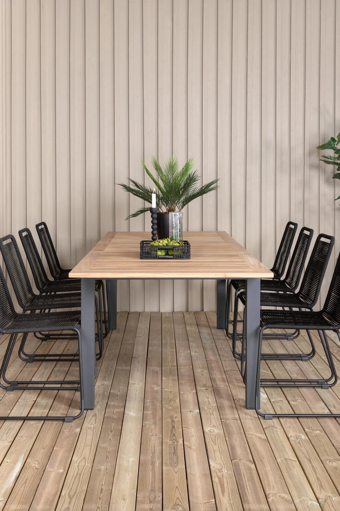 Panama Rechteckiges Ess-Set in Schwarz/Nature präsentiert im Onlineshop von KAQTU Design AG. Gartentischset ist von Venture Home