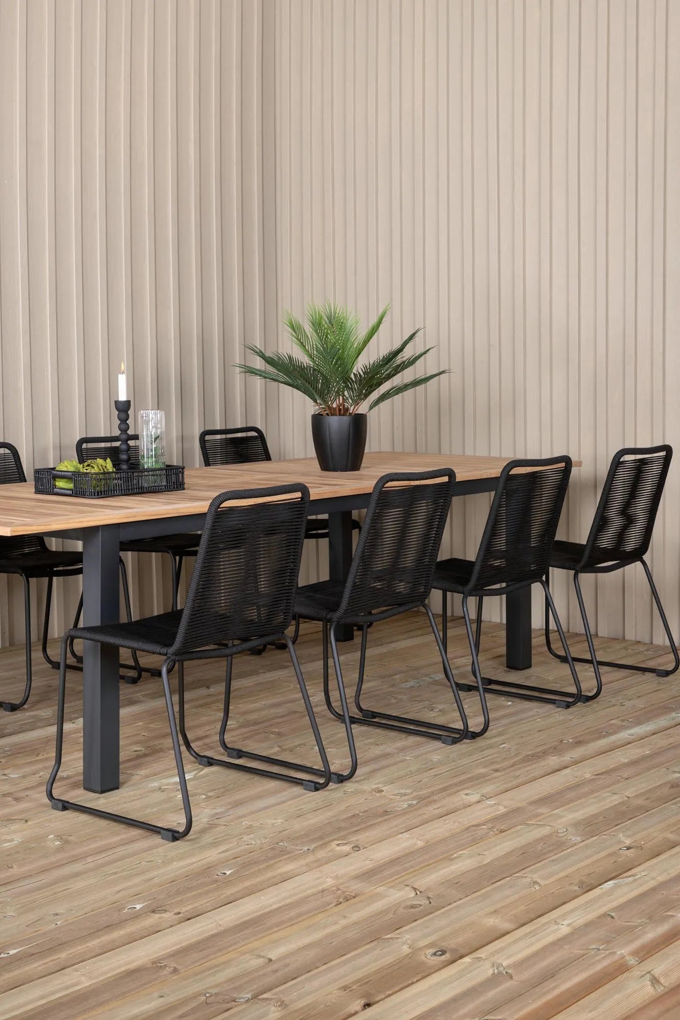 Panama Rechteckiges Ess-Set in Schwarz/Nature präsentiert im Onlineshop von KAQTU Design AG. Gartentischset ist von Venture Home