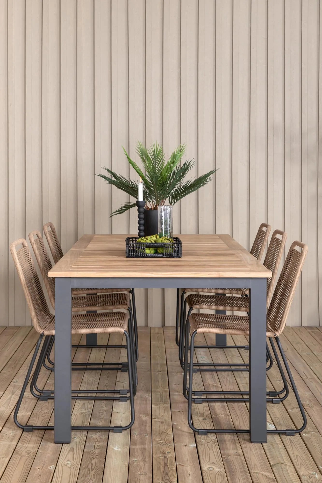 Panama Rechteckiges Ess-Set in Brown/Nature präsentiert im Onlineshop von KAQTU Design AG. Gartentischset ist von Venture Home