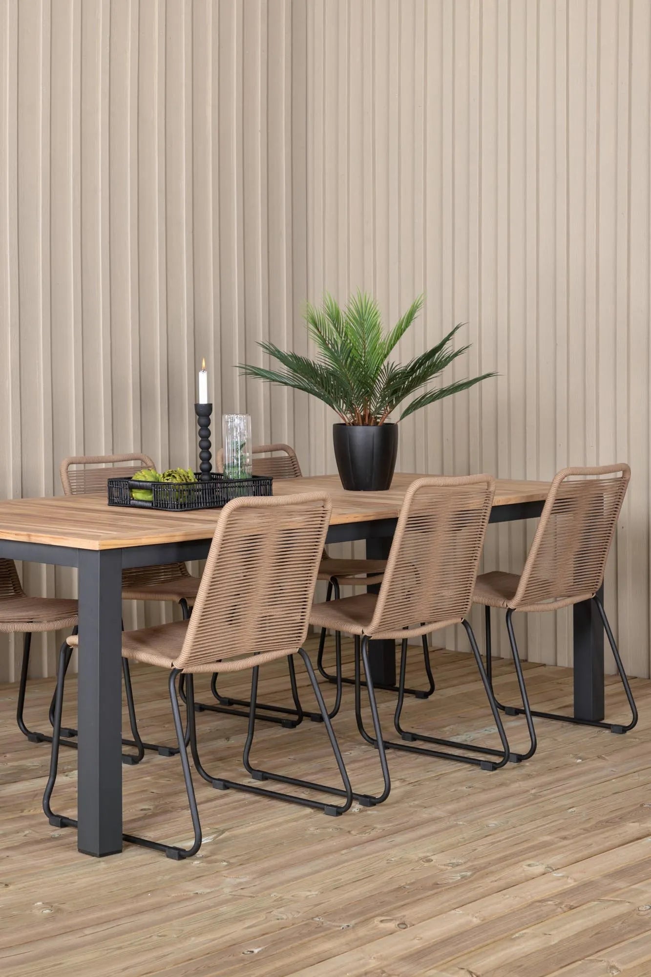 Panama Rechteckiges Ess-Set in Brown/Nature präsentiert im Onlineshop von KAQTU Design AG. Gartentischset ist von Venture Home