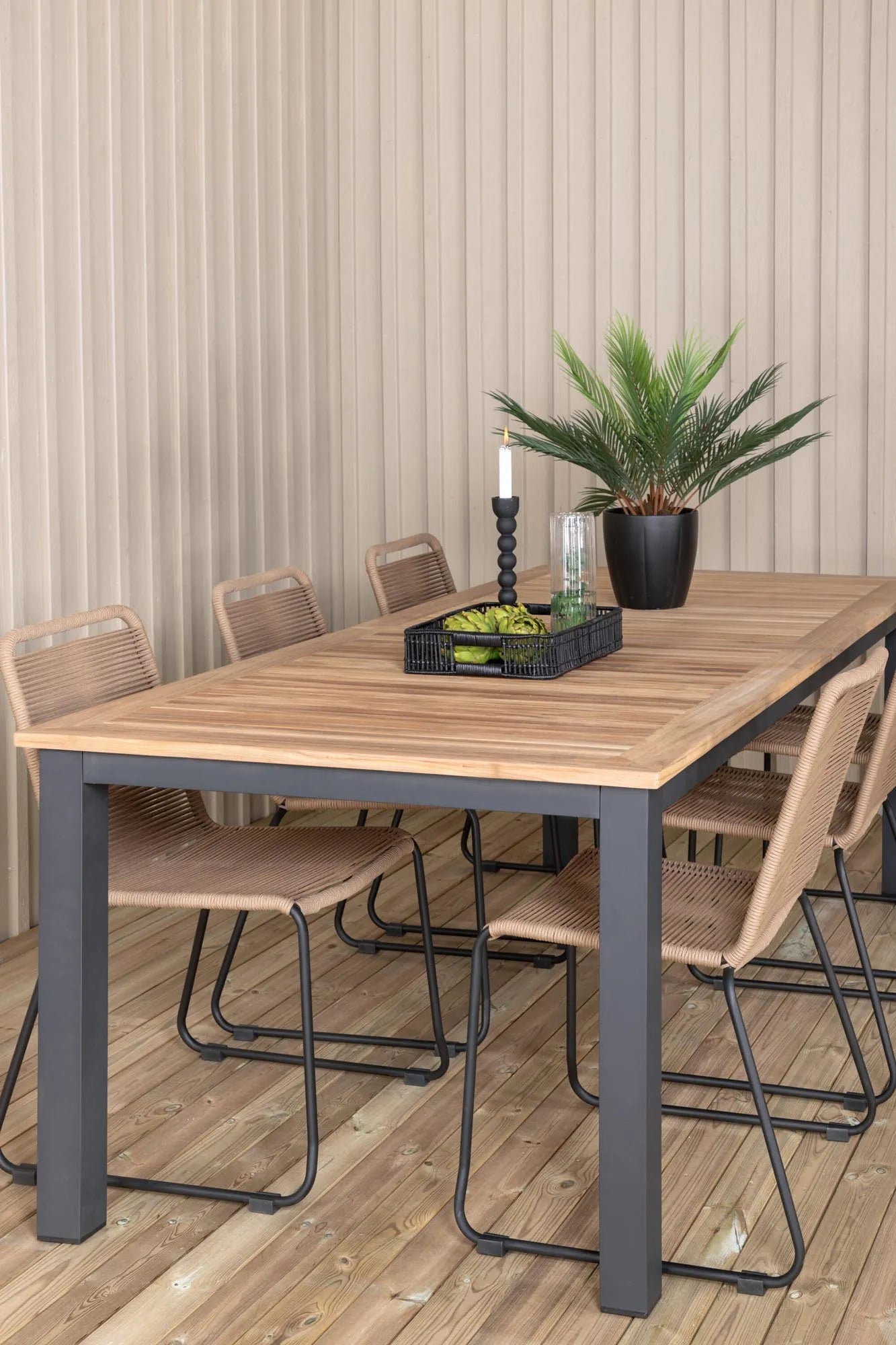 Panama Rechteckiges Ess-Set in Brown/Nature präsentiert im Onlineshop von KAQTU Design AG. Gartentischset ist von Venture Home