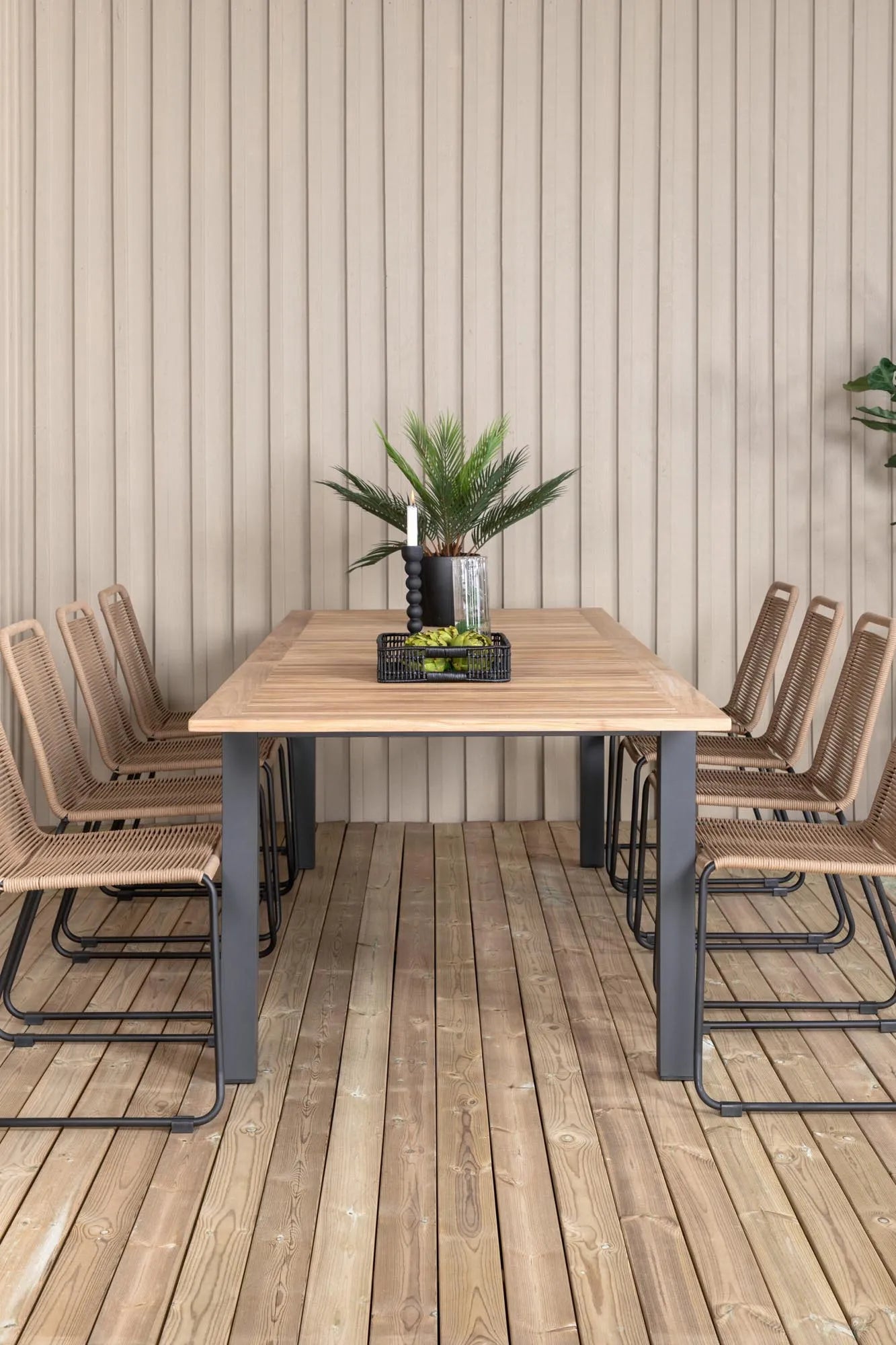 Panama Rechteckiges Ess-Set in Brown/Nature präsentiert im Onlineshop von KAQTU Design AG. Gartentischset ist von Venture Home