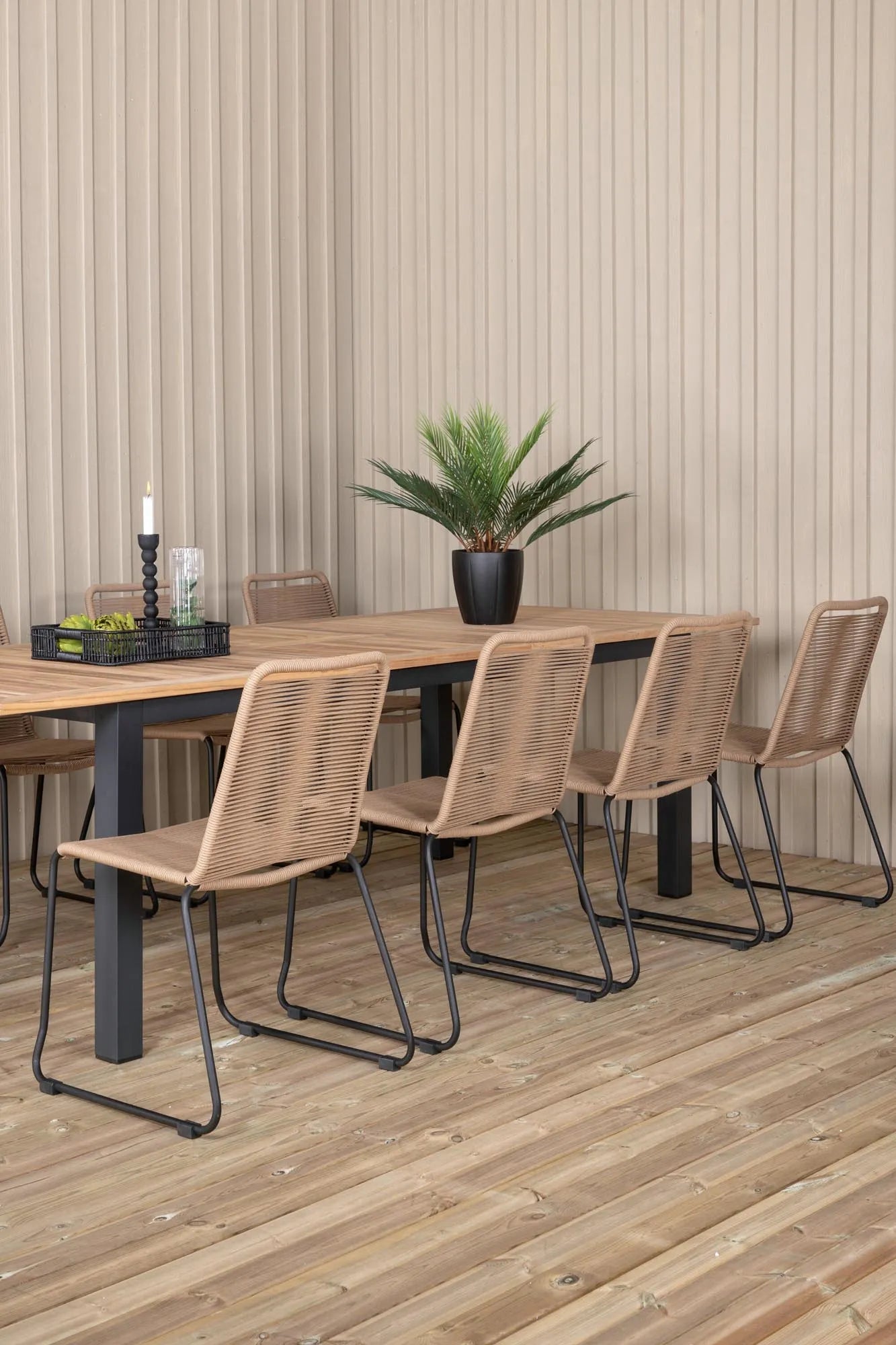 Panama Rechteckiges Ess-Set in Brown/Nature präsentiert im Onlineshop von KAQTU Design AG. Gartentischset ist von Venture Home