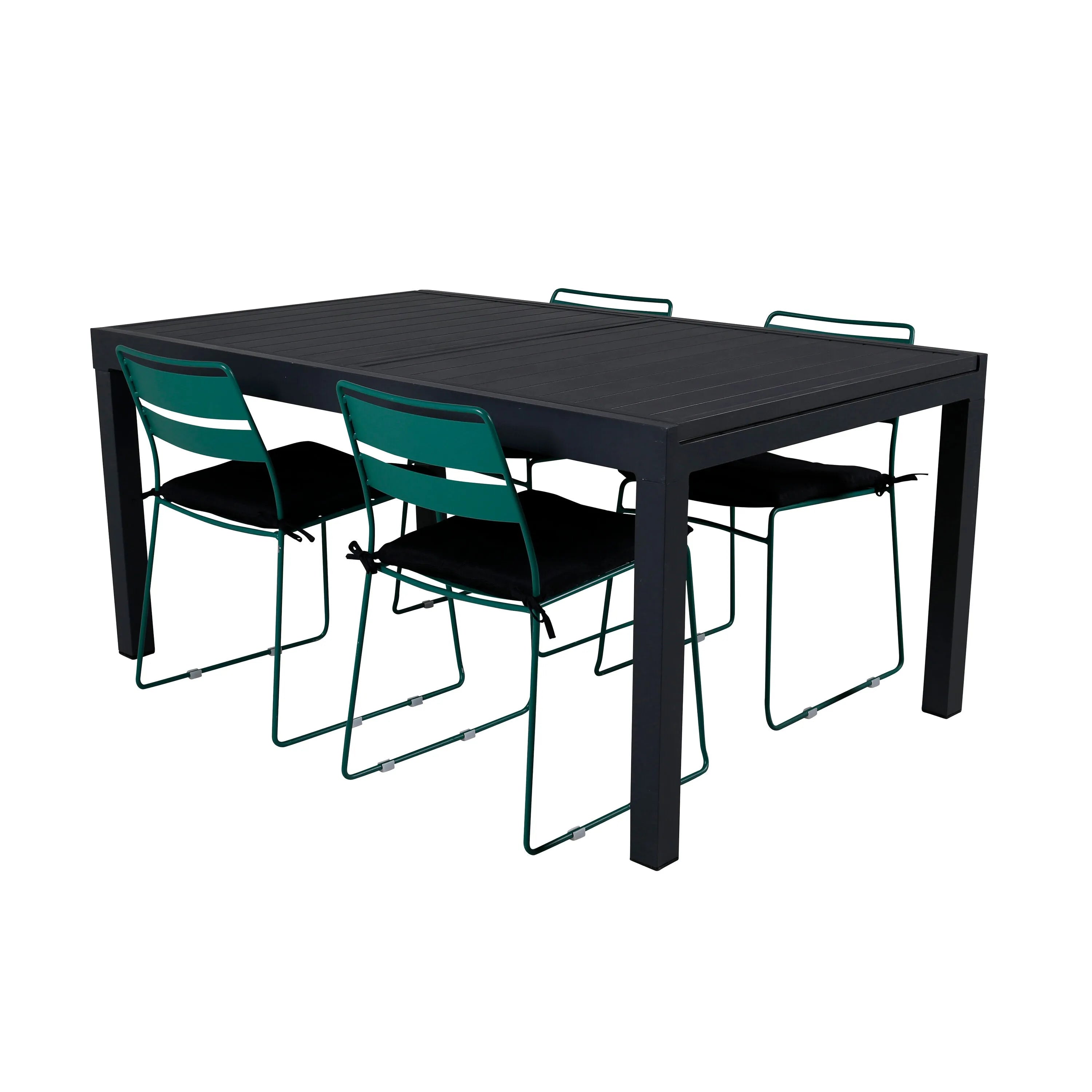 Marbella Rechteckiges Ess-Set in Green/Schwarz präsentiert im Onlineshop von KAQTU Design AG. Gartentischset ist von Venture Home