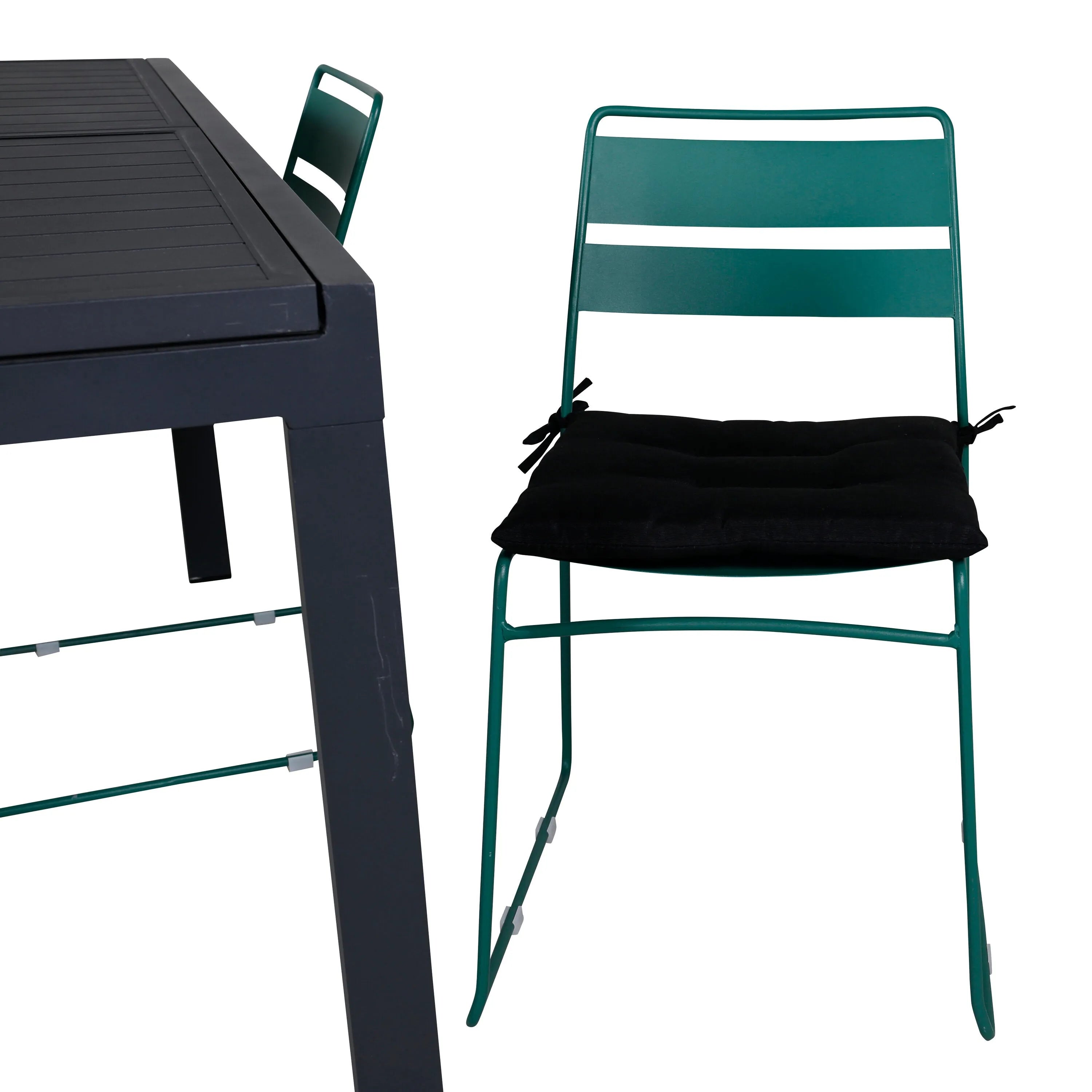 Marbella Rechteckiges Ess-Set in Green/Schwarz präsentiert im Onlineshop von KAQTU Design AG. Gartentischset ist von Venture Home