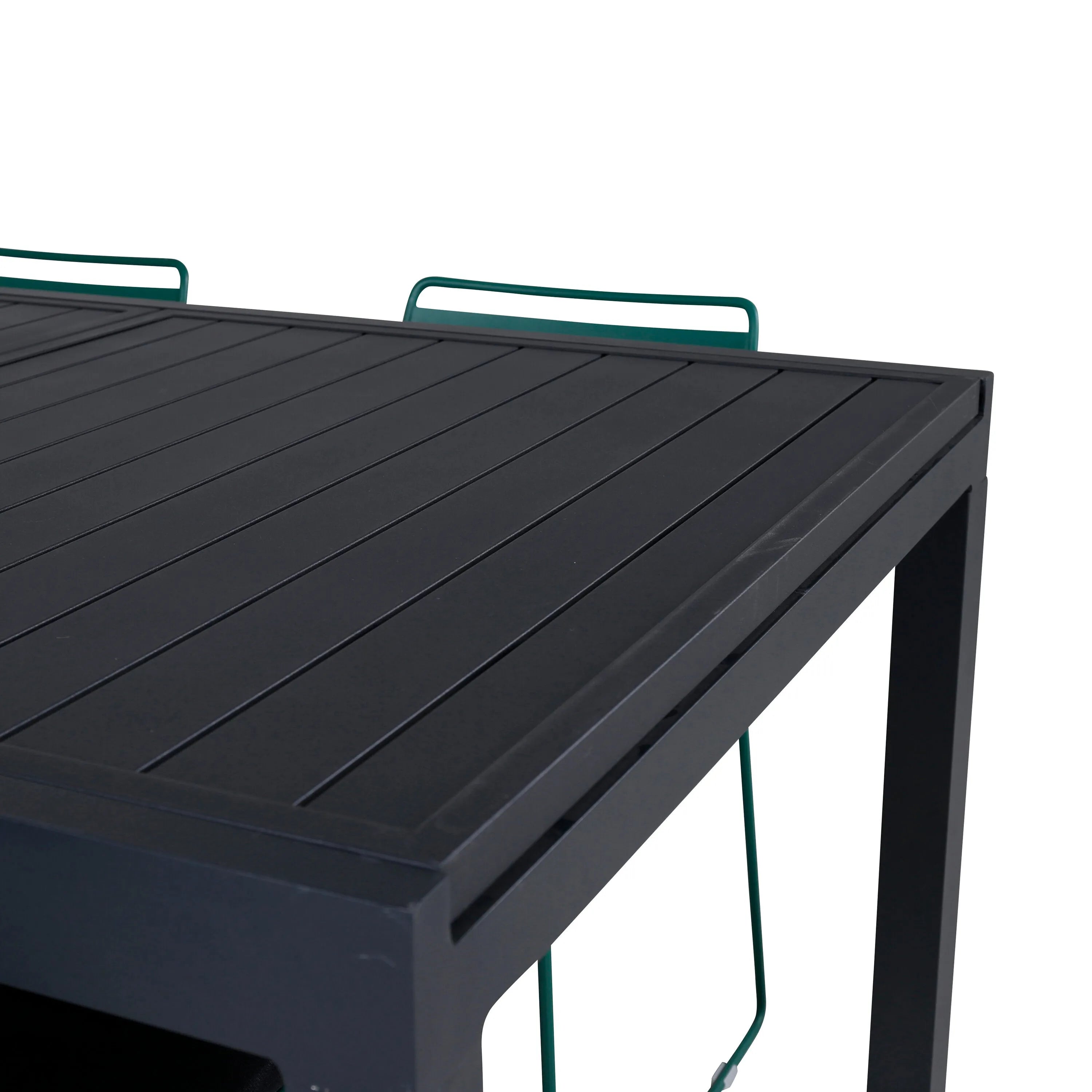 Marbella Rechteckiges Ess-Set in Green/Schwarz präsentiert im Onlineshop von KAQTU Design AG. Gartentischset ist von Venture Home