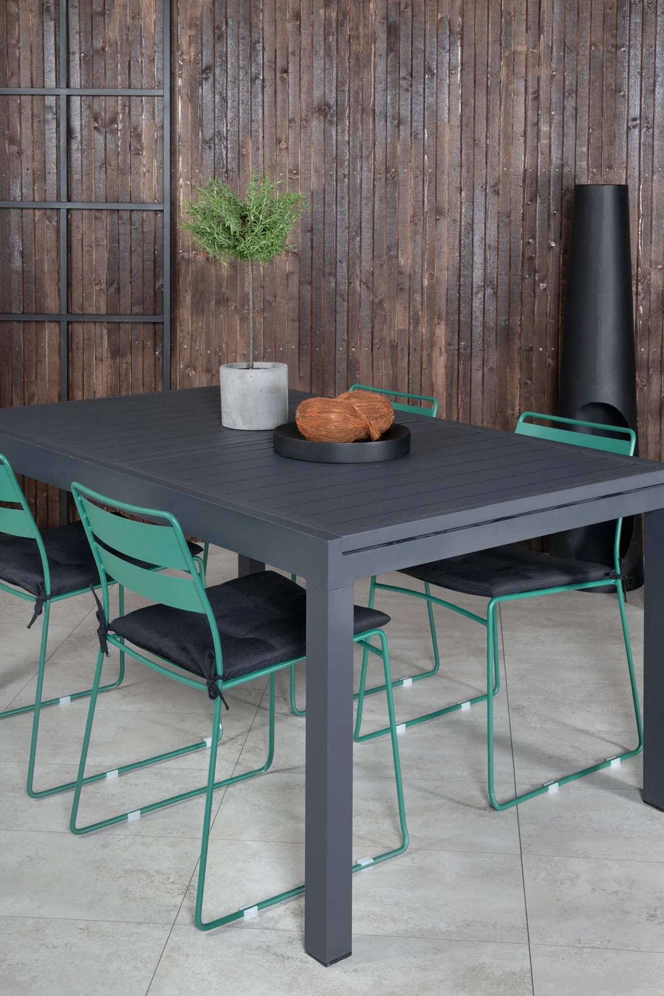 Marbella Rechteckiges Ess-Set in Green/Schwarz präsentiert im Onlineshop von KAQTU Design AG. Gartentischset ist von Venture Home