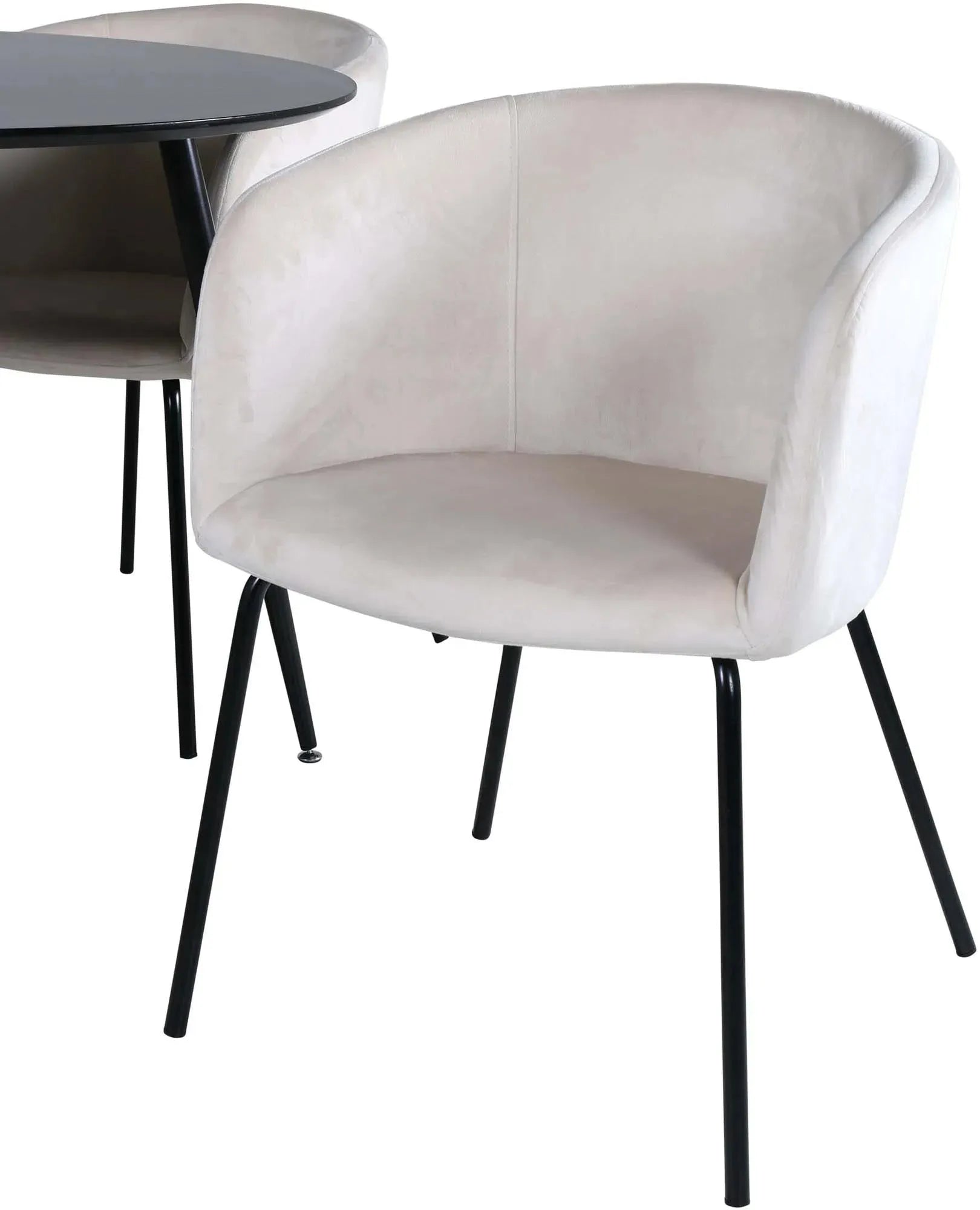 Silar Rundes Esszimmerset + Berit ⌀100cm/4St. in Beige / Schwarz präsentiert im Onlineshop von KAQTU Design AG. Esszimmerset ist von Venture Home