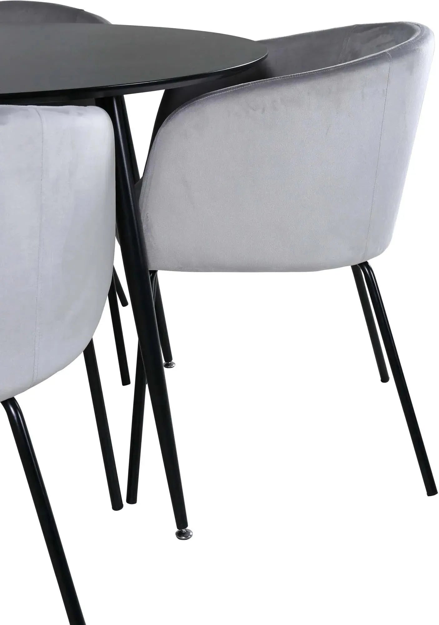 Silar Rundes Esszimmerset + Berit ⌀100cm/4St. in Beige / Schwarz präsentiert im Onlineshop von KAQTU Design AG. Esszimmerset ist von Venture Home