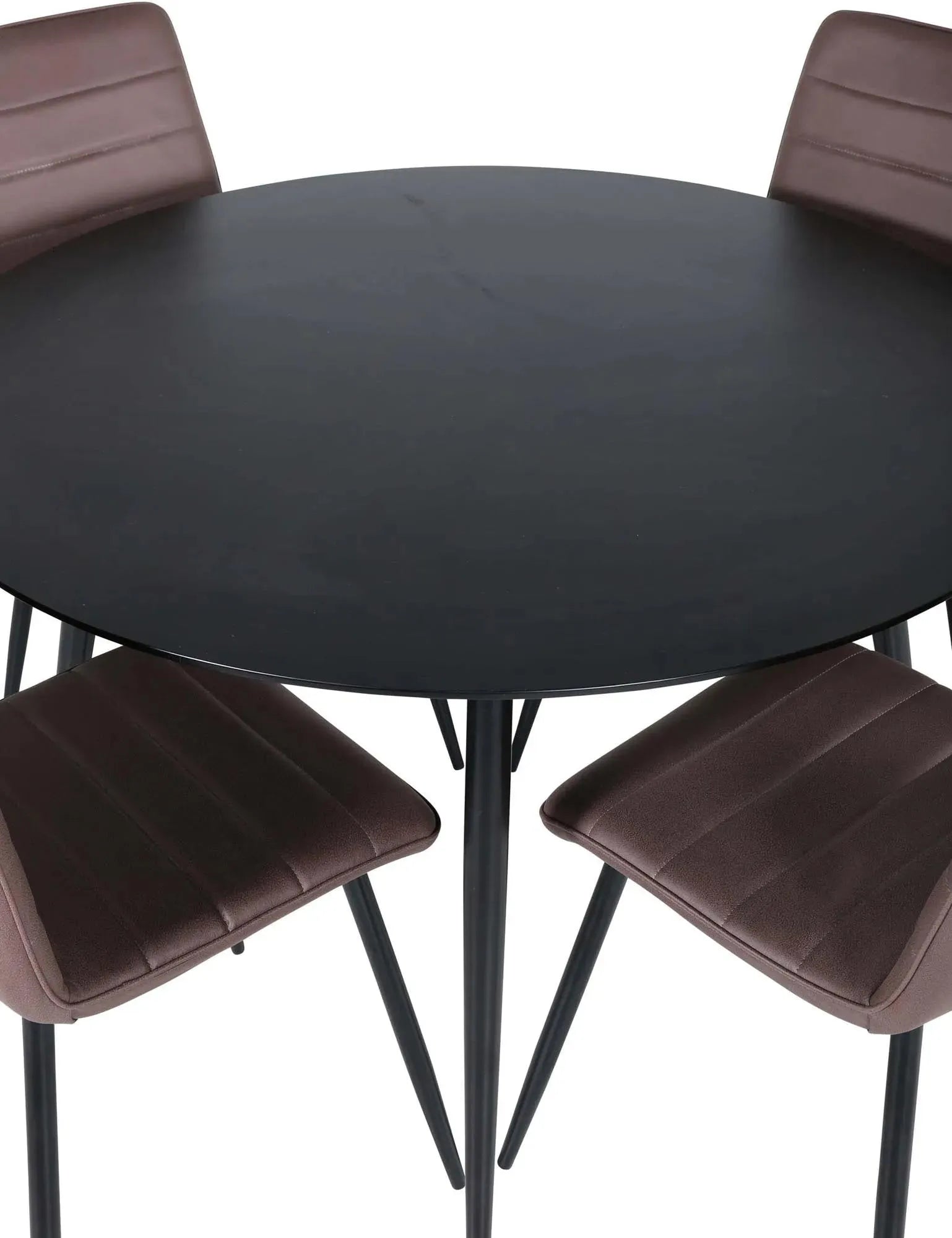 Silar Rundes Esszimmerset ⌀100cm/4St. in Beige / Schwarz präsentiert im Onlineshop von KAQTU Design AG. Esszimmerset ist von Venture Home