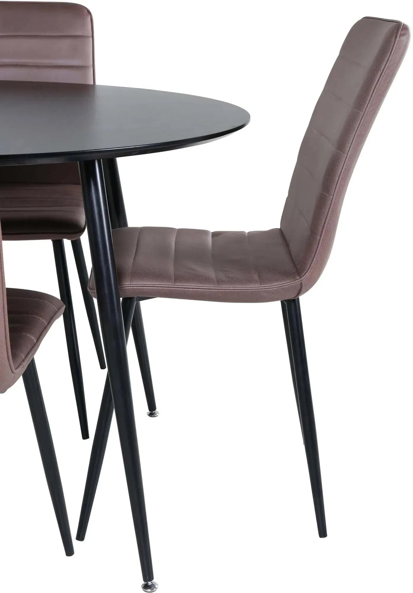 Silar Rundes Esszimmerset ⌀100cm/4St. in Beige / Schwarz präsentiert im Onlineshop von KAQTU Design AG. Esszimmerset ist von Venture Home