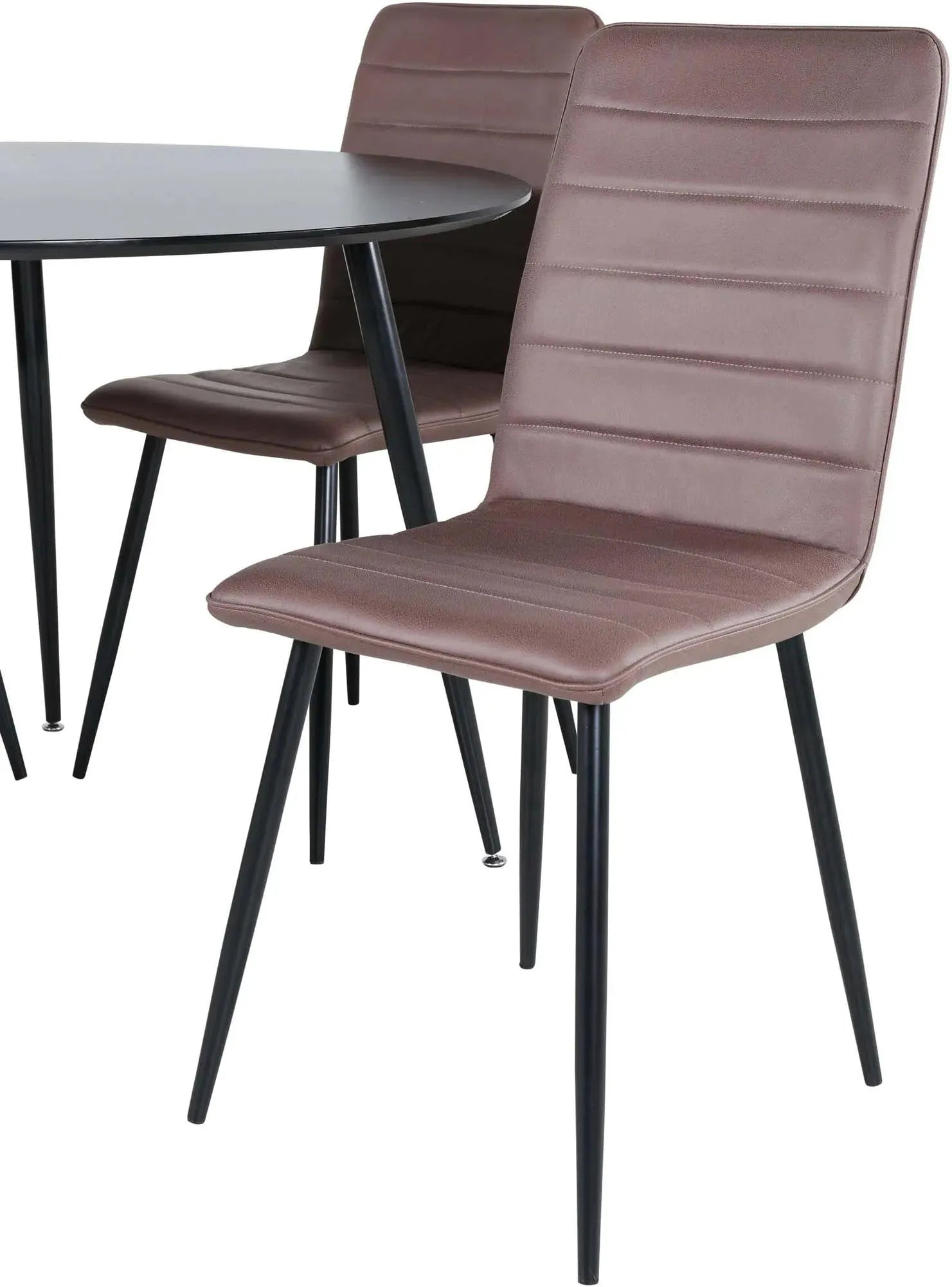 Silar Rundes Esszimmerset ⌀100cm/4St. in Beige / Schwarz präsentiert im Onlineshop von KAQTU Design AG. Esszimmerset ist von Venture Home