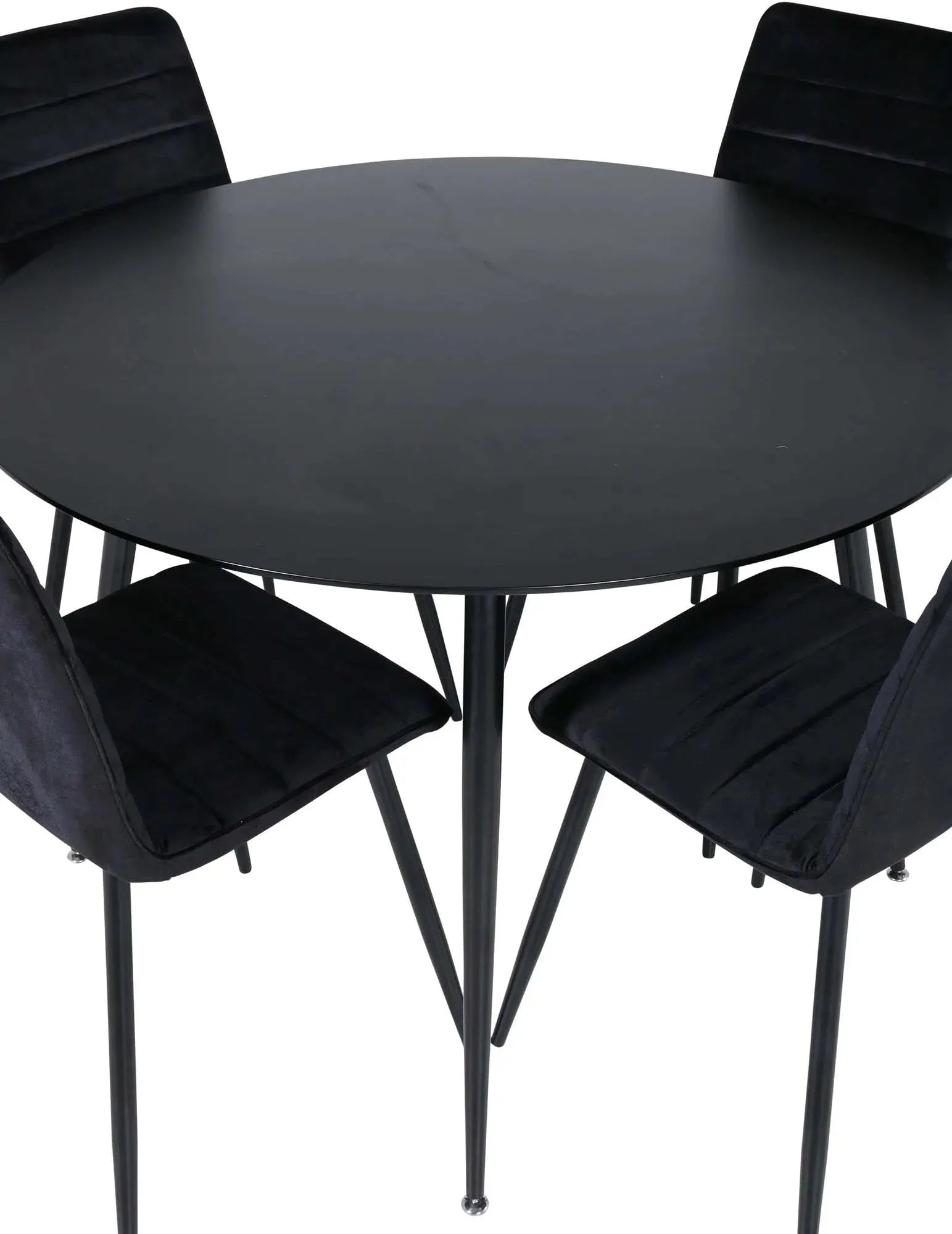 Silar Rundes Esszimmerset + Windu ⌀100cm/4St. in Schwarz präsentiert im Onlineshop von KAQTU Design AG. Esszimmerset ist von Venture Home