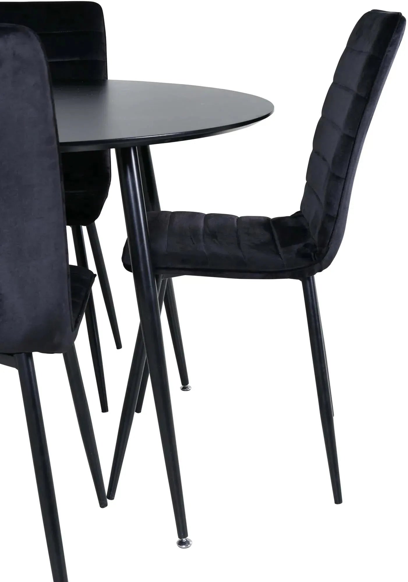 Silar Rundes Esszimmerset + Windu ⌀100cm/4St. in Schwarz präsentiert im Onlineshop von KAQTU Design AG. Esszimmerset ist von Venture Home