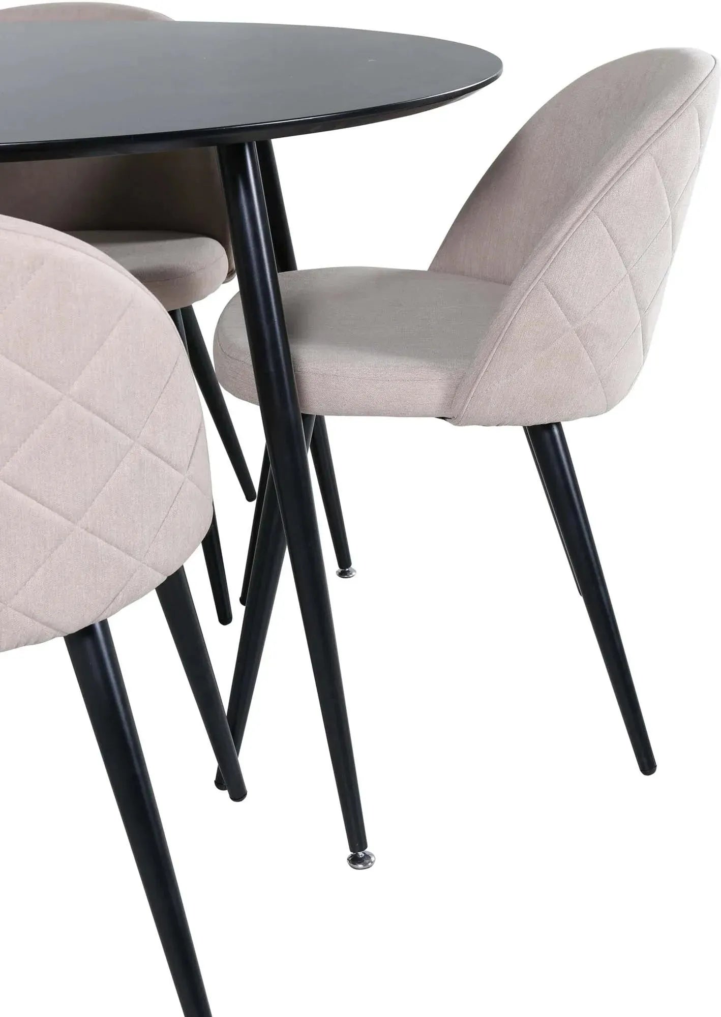 Silar Rundes Esszimmerset ⌀100cm/4St. in Beige / Schwarz präsentiert im Onlineshop von KAQTU Design AG. Esszimmerset ist von Venture Home