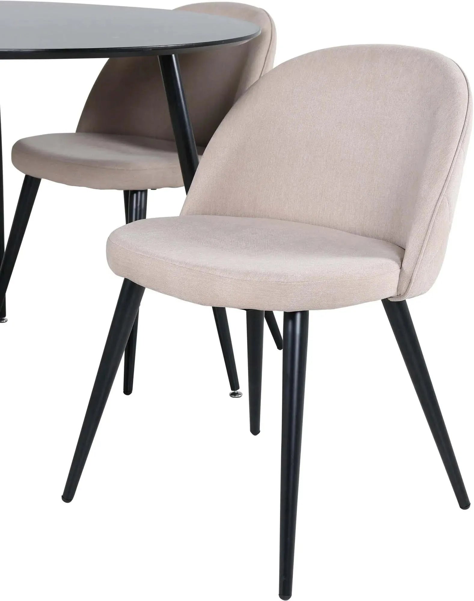 Silar Rundes Esszimmerset ⌀100cm/4St. in Beige / Schwarz präsentiert im Onlineshop von KAQTU Design AG. Esszimmerset ist von Venture Home