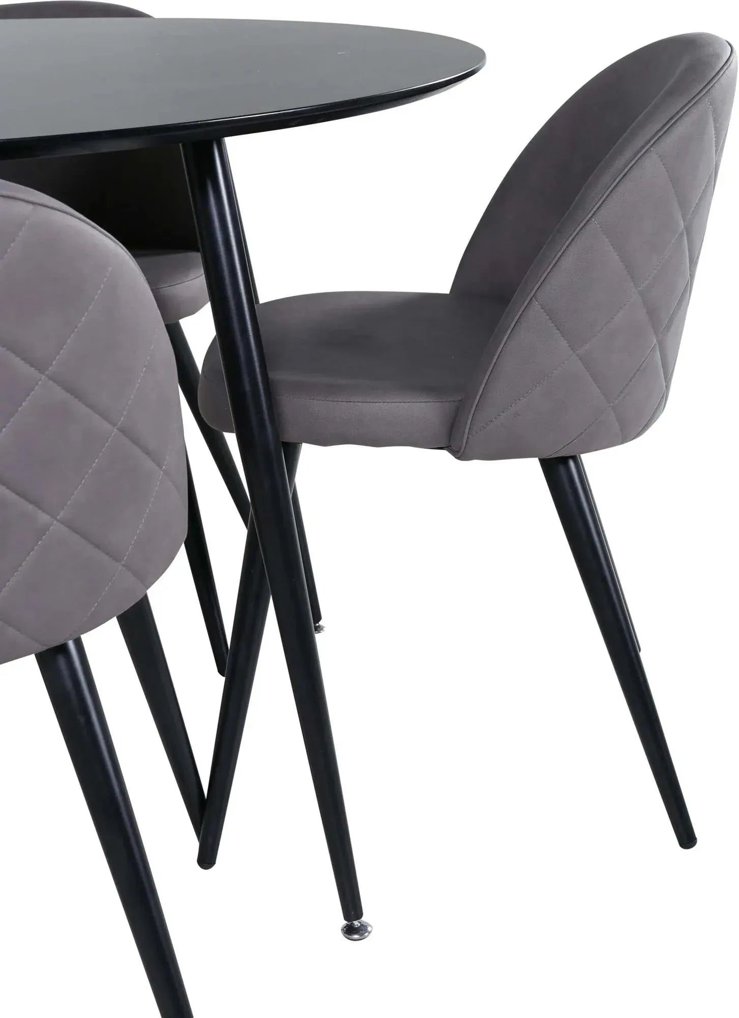 Silar Rundes Esszimmerset ⌀100cm/4St. in Beige / Schwarz präsentiert im Onlineshop von KAQTU Design AG. Esszimmerset ist von Venture Home