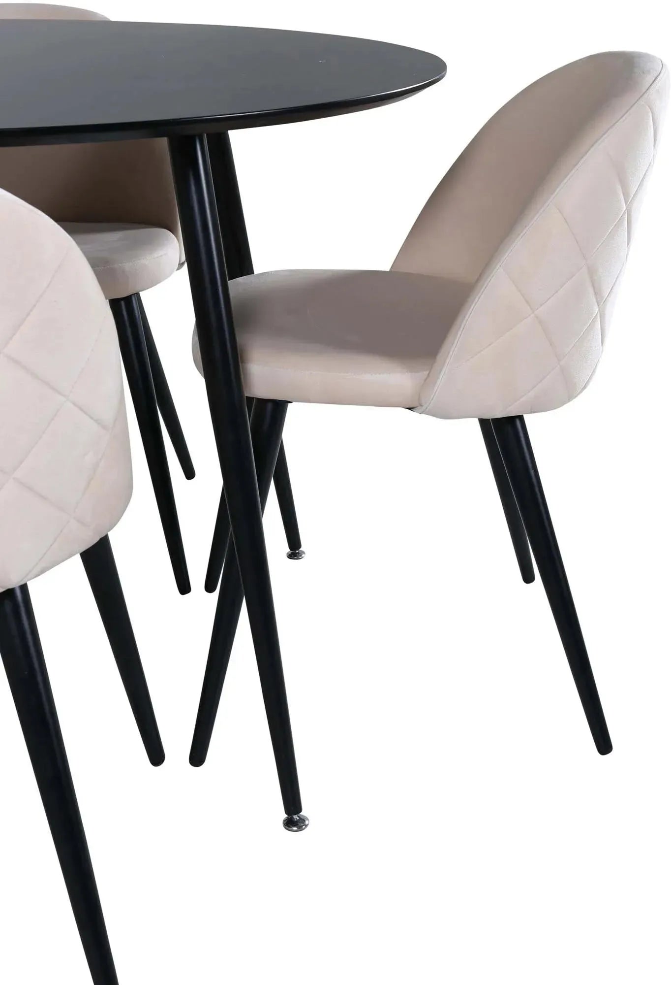 Silar Rundes Esszimmerset ⌀100cm/4St. in Beige / Schwarz präsentiert im Onlineshop von KAQTU Design AG. Esszimmerset ist von Venture Home