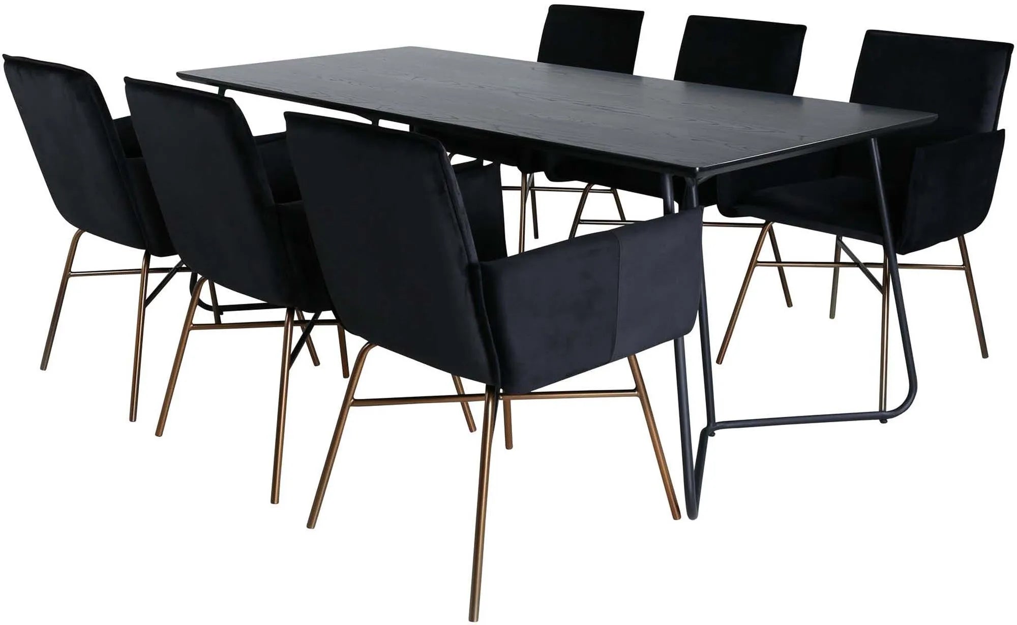 Petra Esszimmerset 190cm/6St. in Schwarz präsentiert im Onlineshop von KAQTU Design AG. Esszimmerset ist von Venture Home