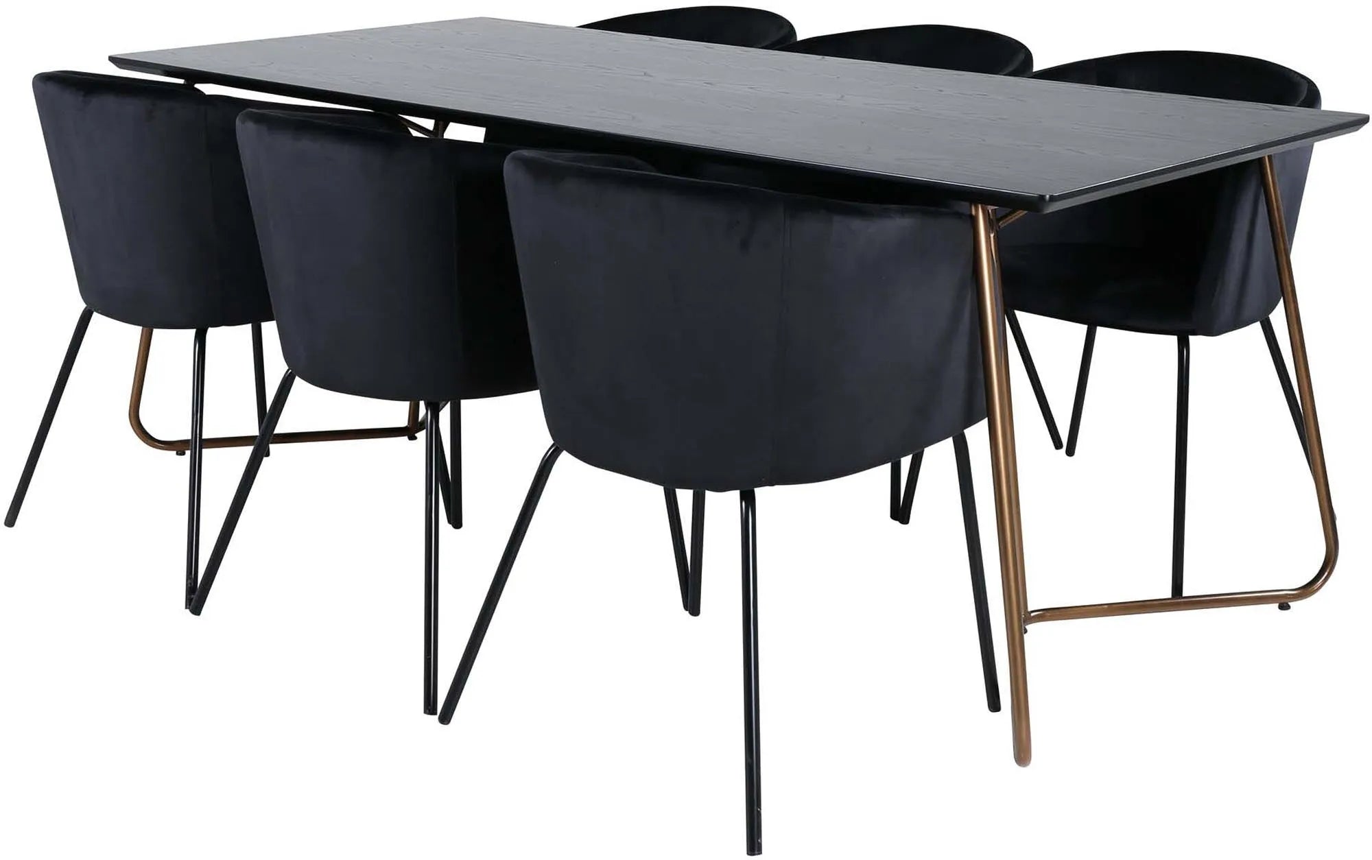 Petra Esszimmerset + Berit 190cm/6St. in Beige, Schwarz präsentiert im Onlineshop von KAQTU Design AG. Esszimmerset ist von Venture Home