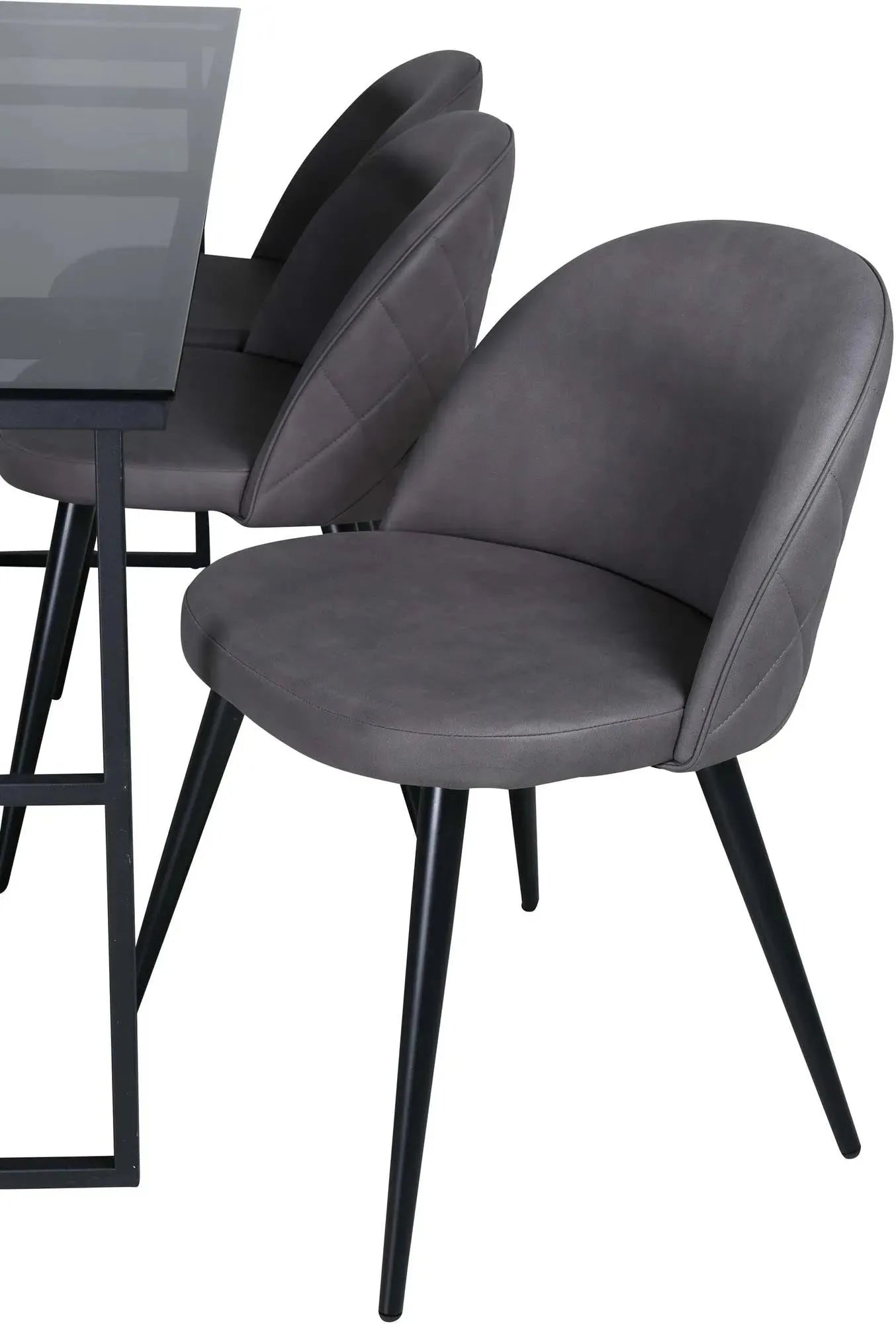 Leif Esszimmerset + Velvet 200cm/6St. in Schwarz / Beige präsentiert im Onlineshop von KAQTU Design AG. Esszimmerset ist von Venture Home