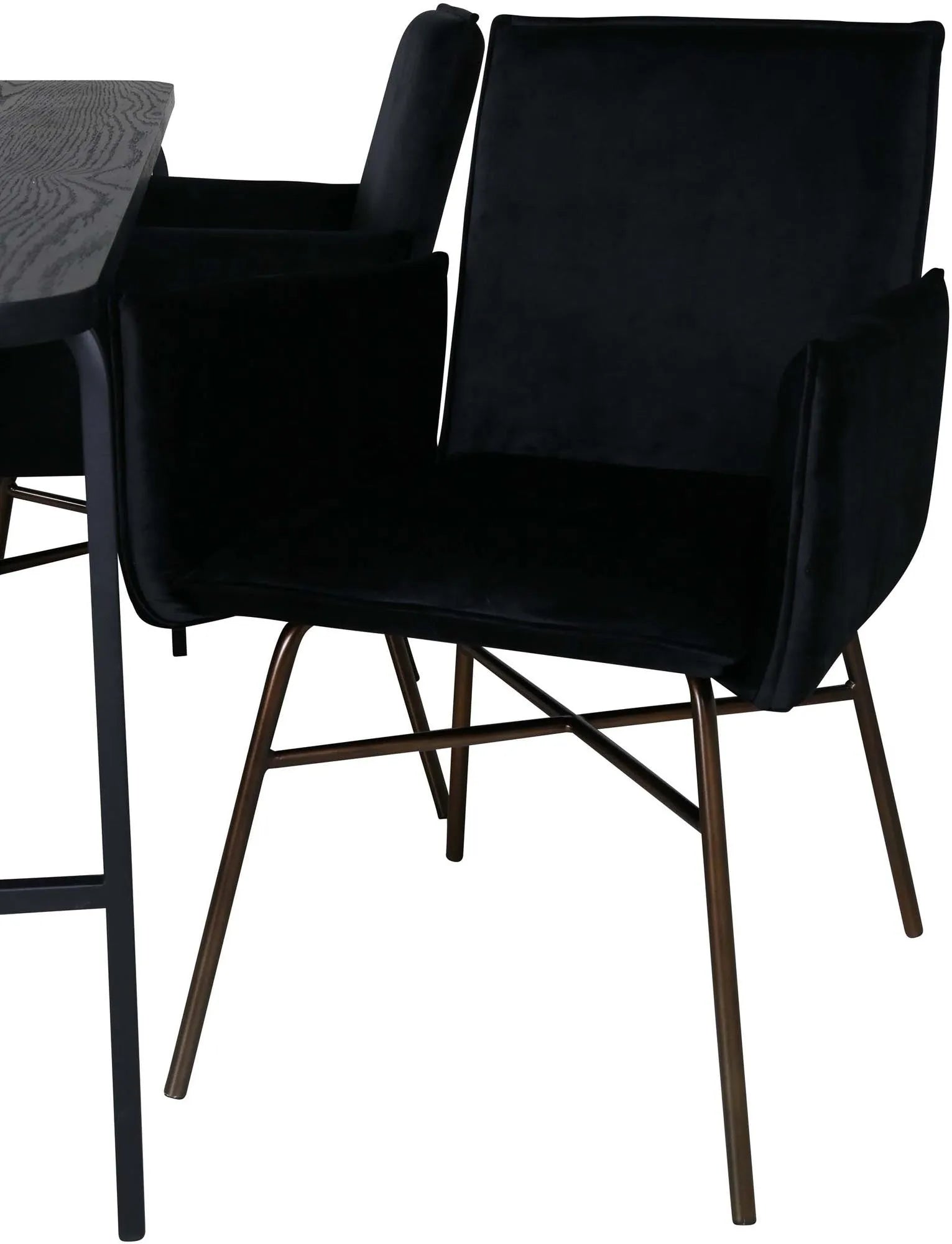 Uno Esszimmerset + Petra 200cm/4St. in Schwarz präsentiert im Onlineshop von KAQTU Design AG. Esszimmerset ist von Venture Home