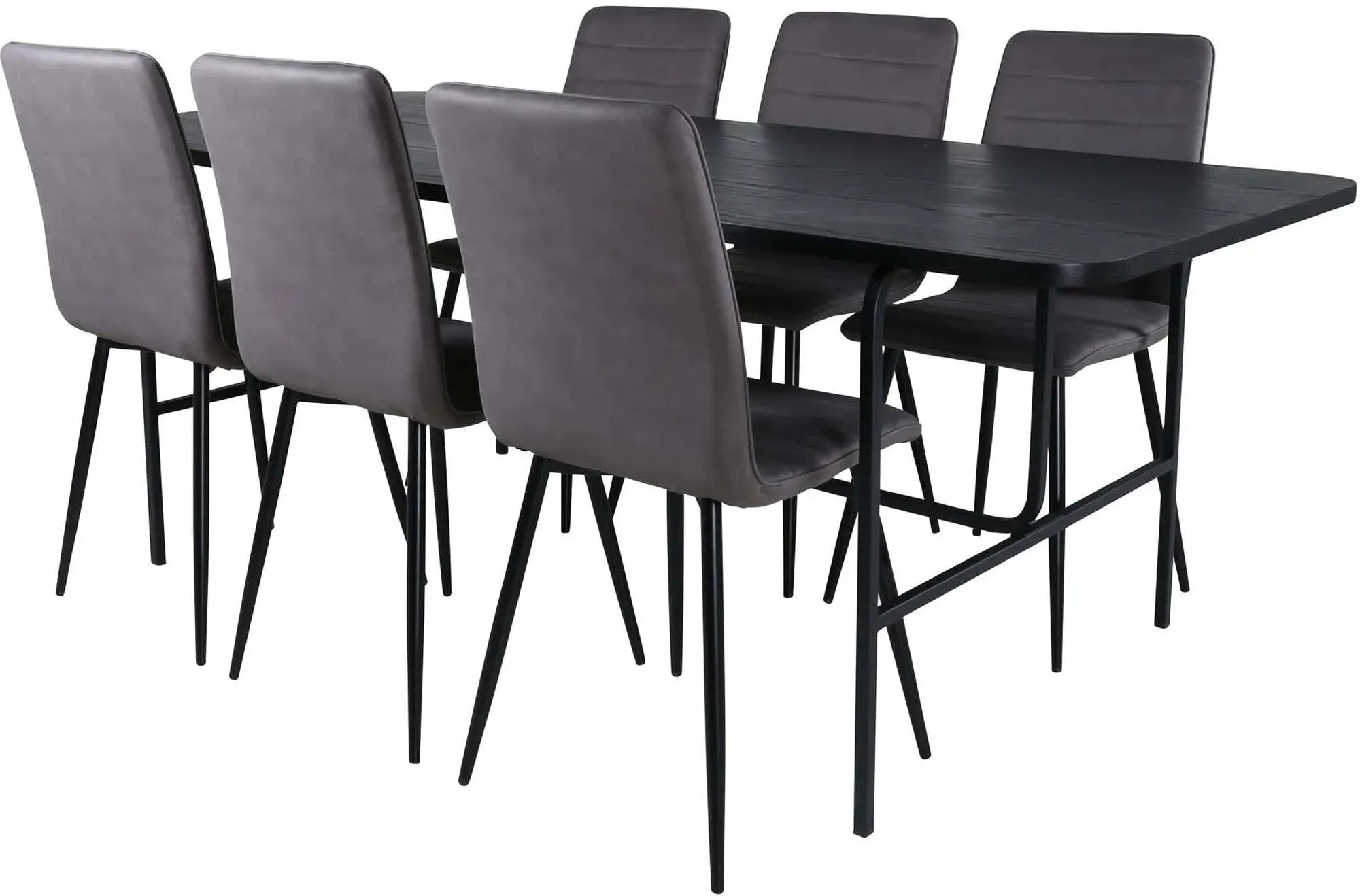 Uno Esszimmerset + Windu 200cm/6St. in Schwarz / Braun präsentiert im Onlineshop von KAQTU Design AG. Esszimmerset ist von Venture Home