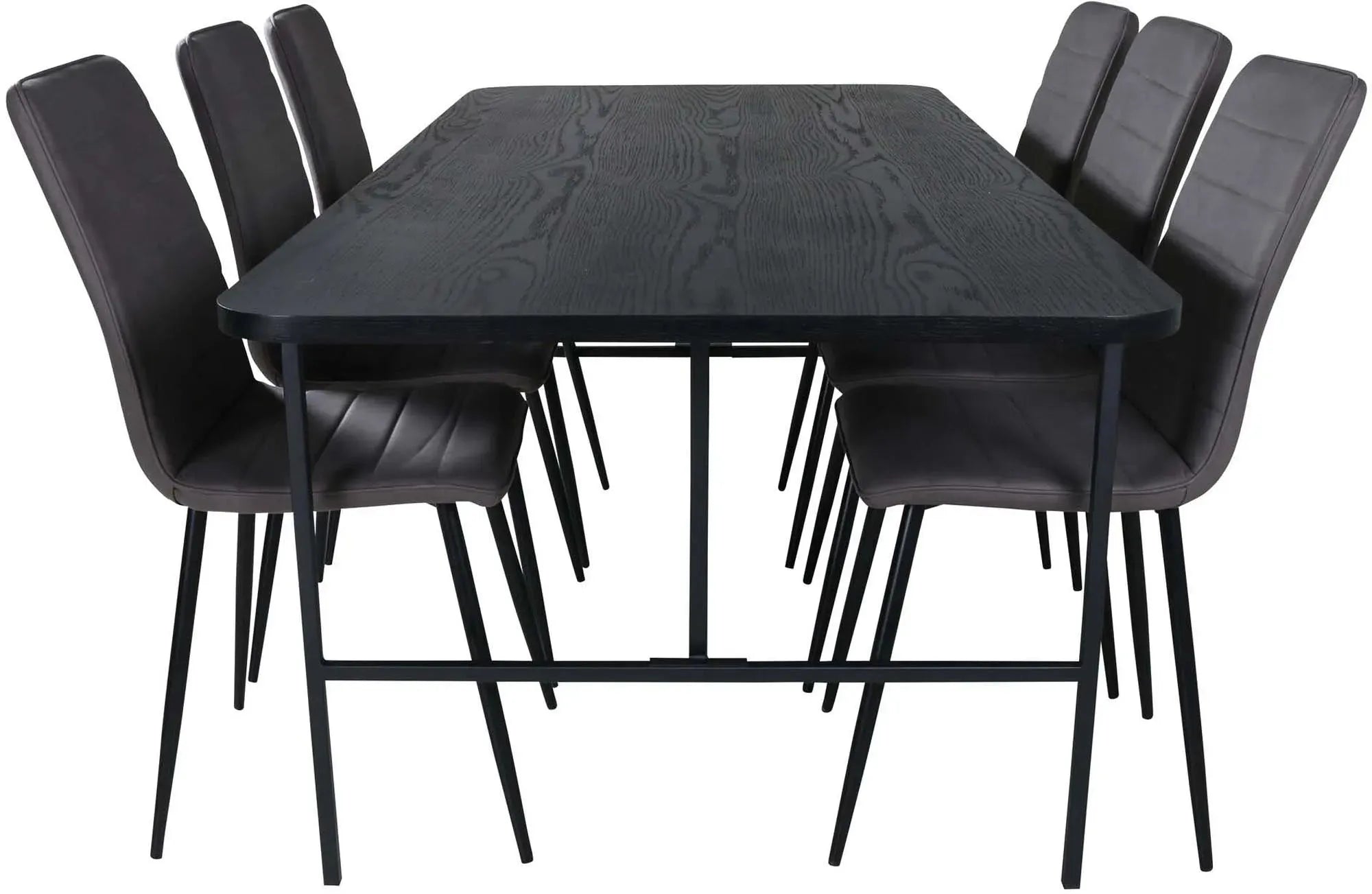 Uno Esszimmerset + Windu 200cm/6St. in Schwarz / Braun präsentiert im Onlineshop von KAQTU Design AG. Esszimmerset ist von Venture Home