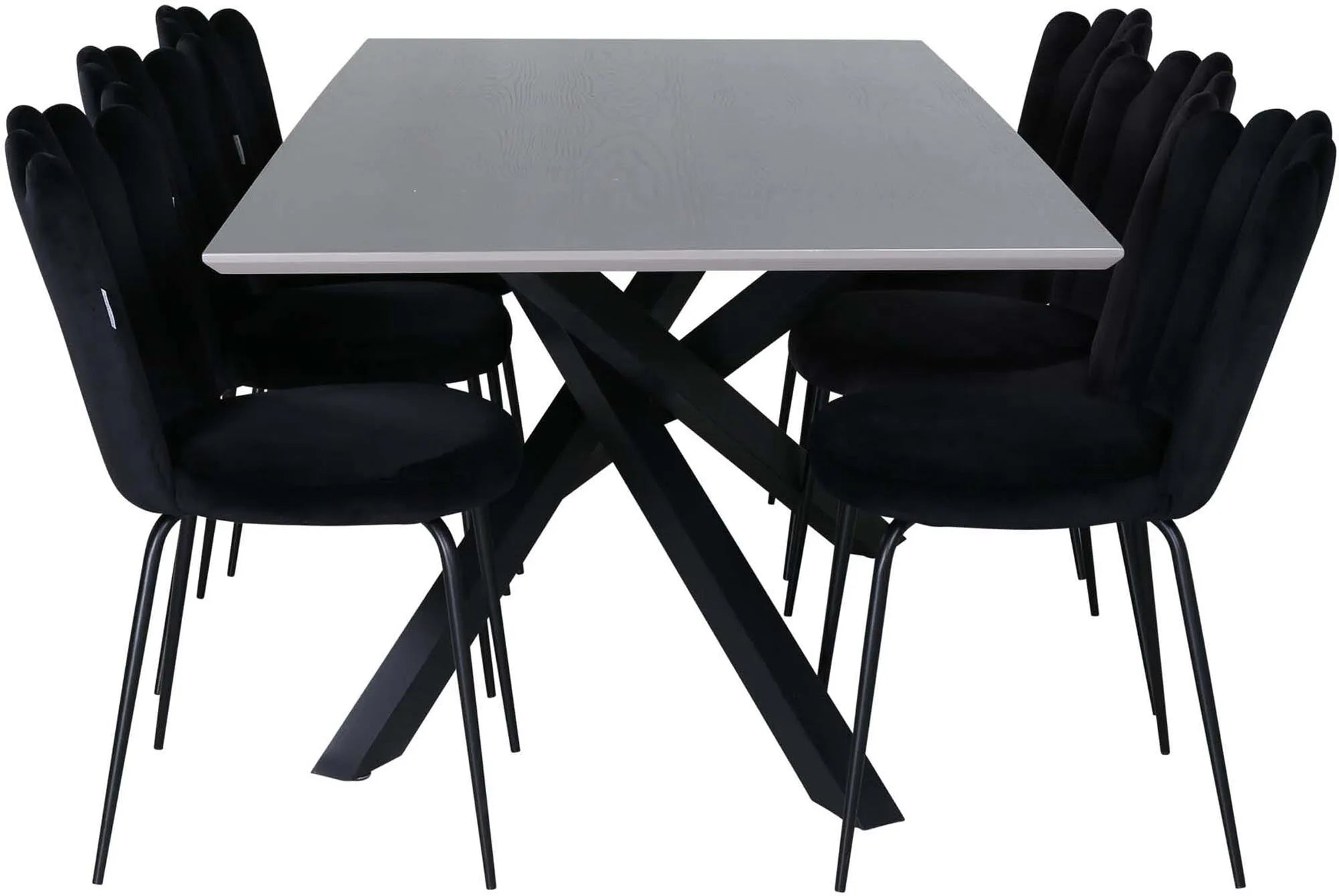 Piazza Esszimmerset + Limhamn 180cm/6St. in Schwarz präsentiert im Onlineshop von KAQTU Design AG. Esszimmerset ist von Venture Home