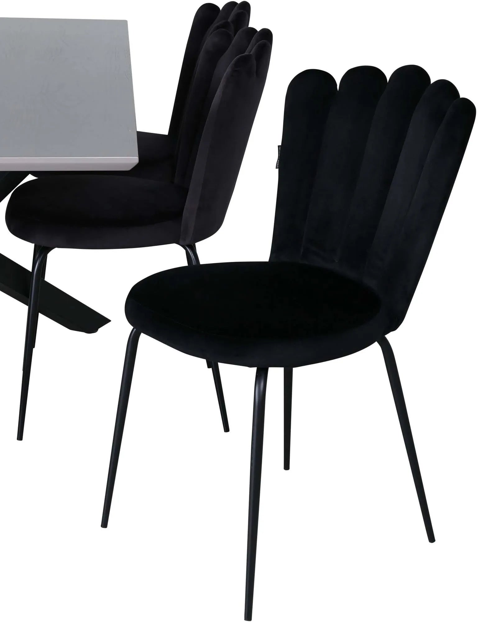 Piazza Esszimmerset + Limhamn 180cm/6St. in Schwarz präsentiert im Onlineshop von KAQTU Design AG. Esszimmerset ist von Venture Home