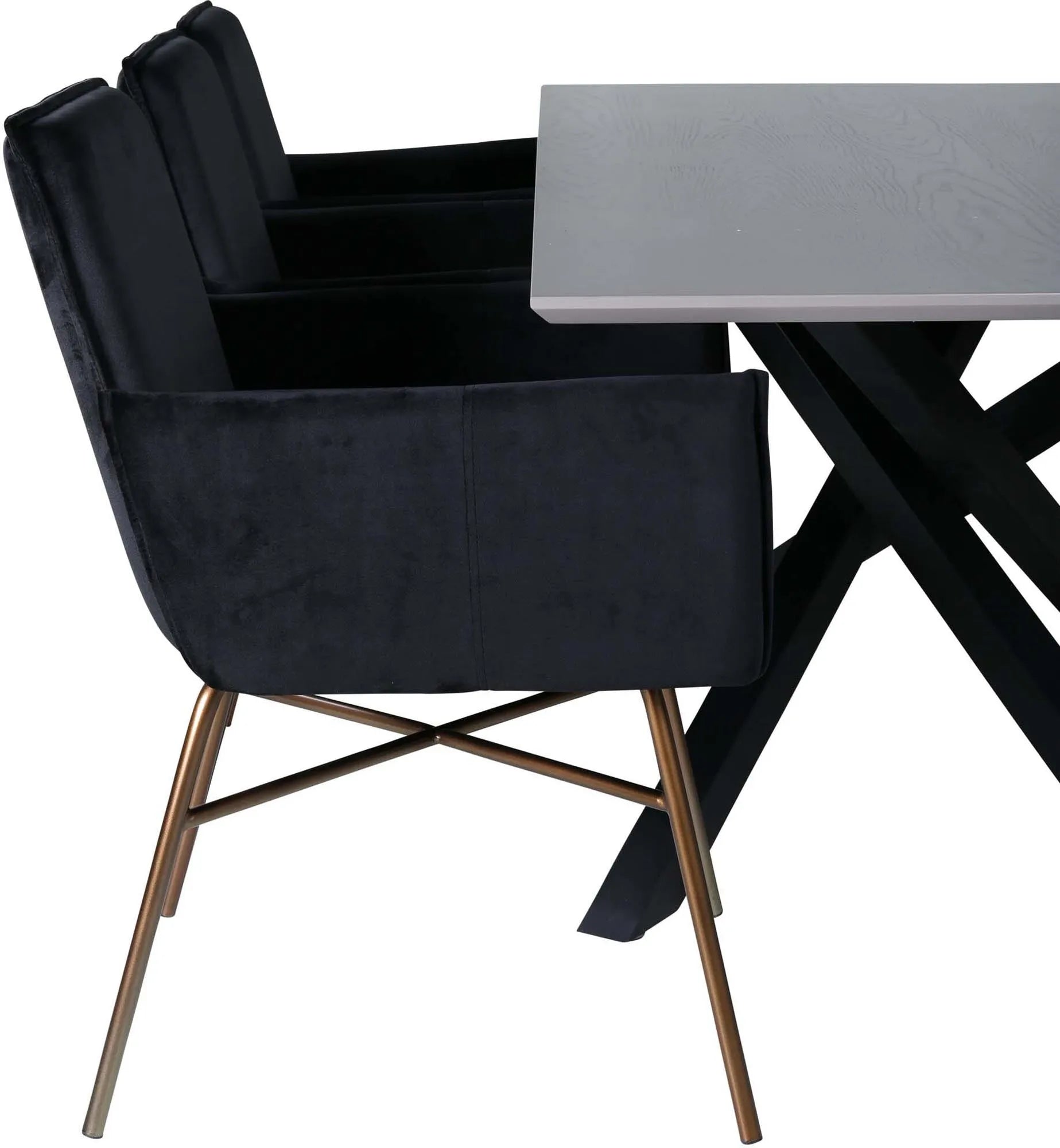 Piazza Esszimmerset + Petra 180cm/6St. in Schwarz präsentiert im Onlineshop von KAQTU Design AG. Esszimmerset ist von Venture Home