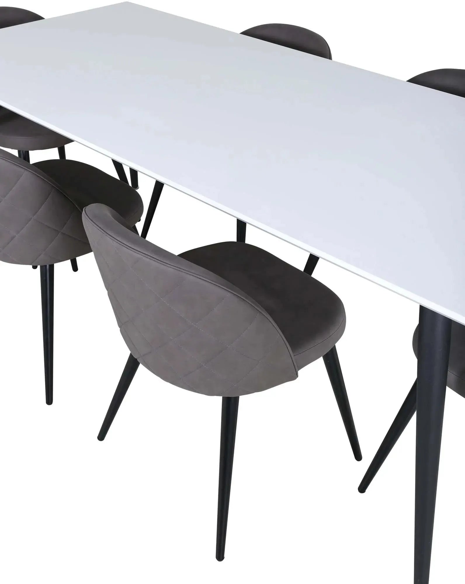 Jimmy Esszimmerset + Velvet 195cm/6St. in Schwarzgrau präsentiert im Onlineshop von KAQTU Design AG. Esszimmerset ist von Venture Home