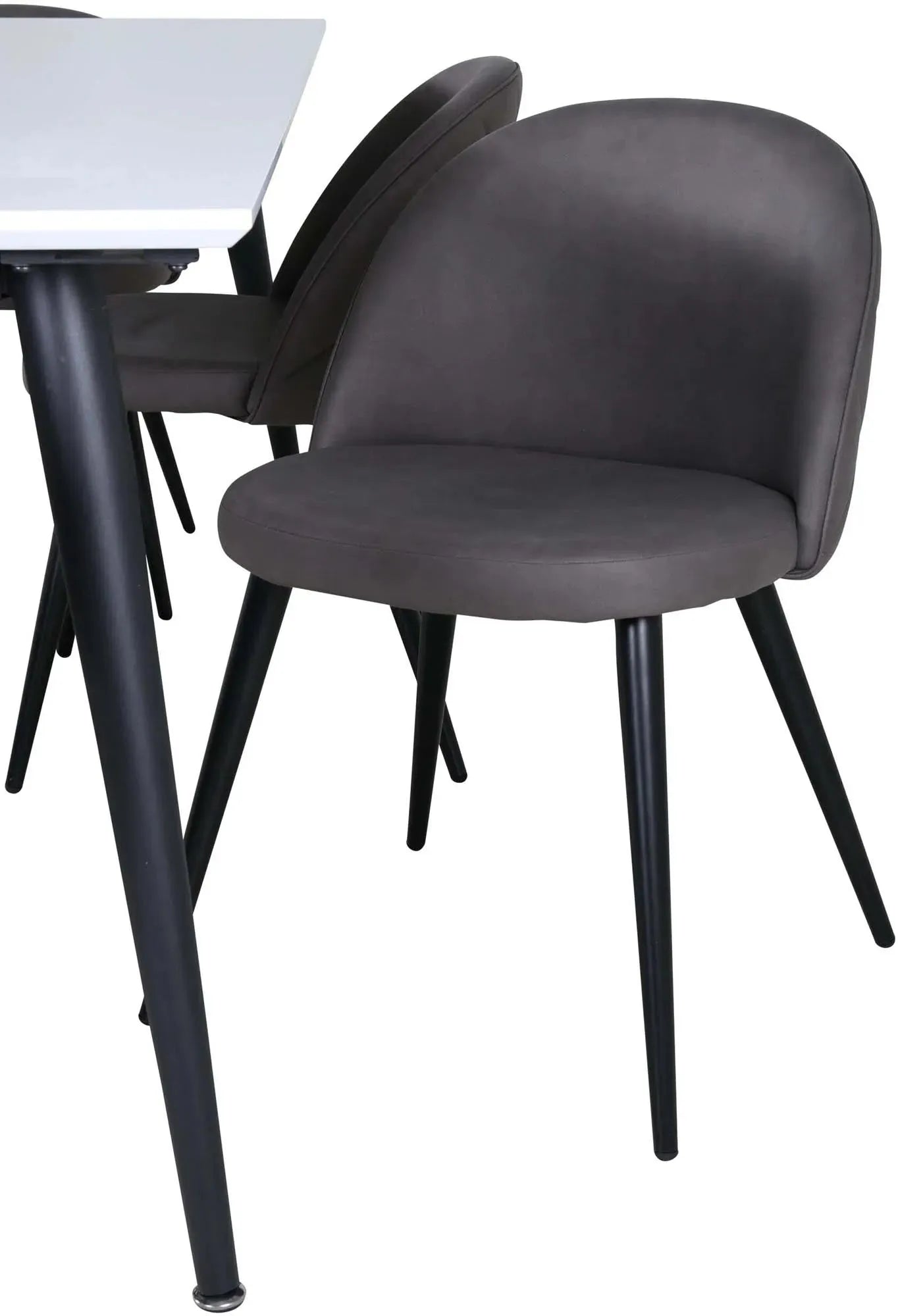 Jimmy Esszimmerset + Velvet 195cm/6St. in Schwarzgrau präsentiert im Onlineshop von KAQTU Design AG. Esszimmerset ist von Venture Home