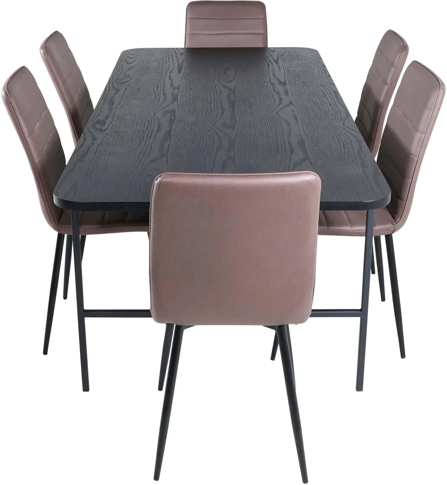 Uno Esszimmerset + Windu 200cm/6St. in Schwarz / Braun präsentiert im Onlineshop von KAQTU Design AG. Esszimmerset ist von Venture Home