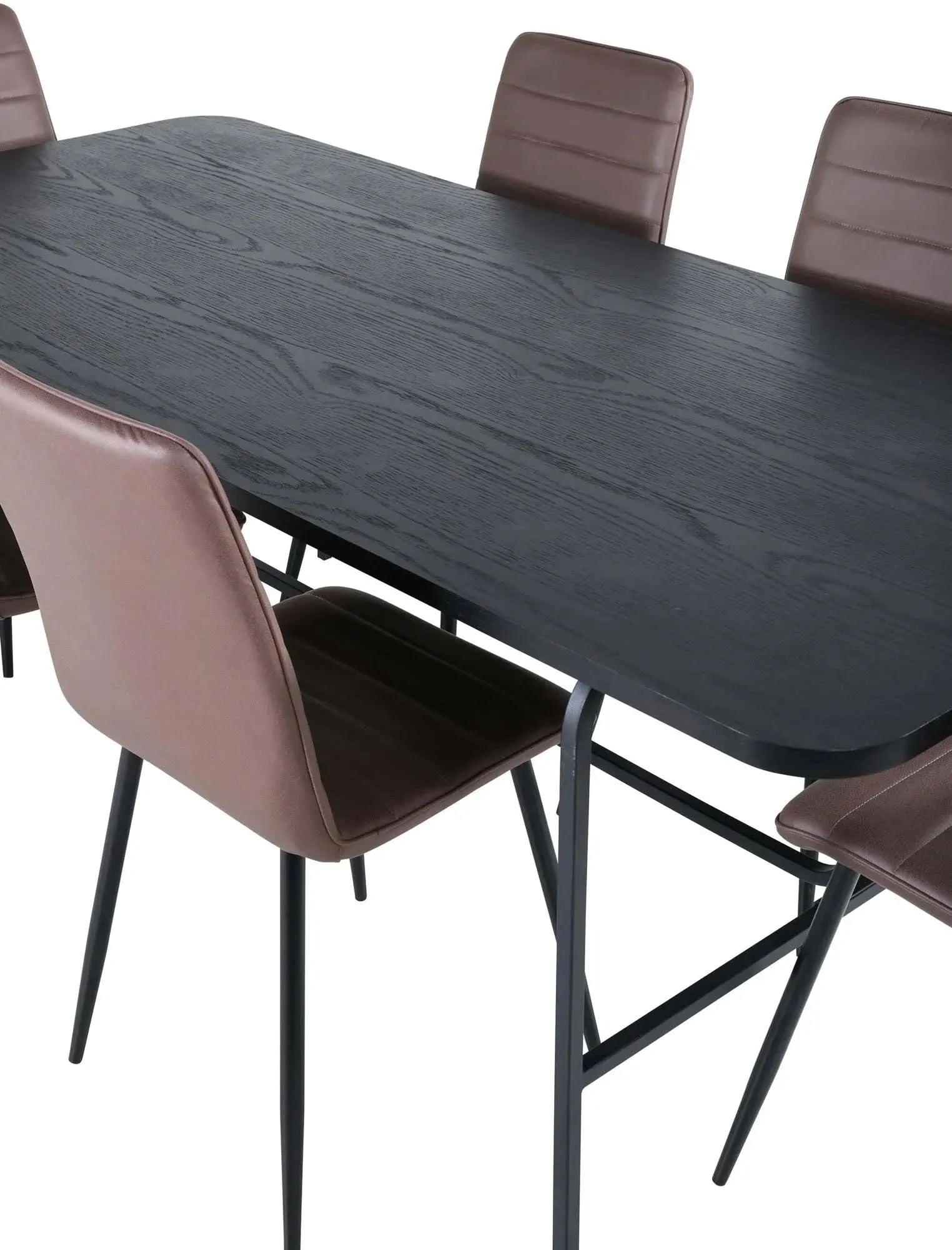 Uno Esszimmerset + Windu 200cm/6St. in Schwarz / Braun präsentiert im Onlineshop von KAQTU Design AG. Esszimmerset ist von Venture Home