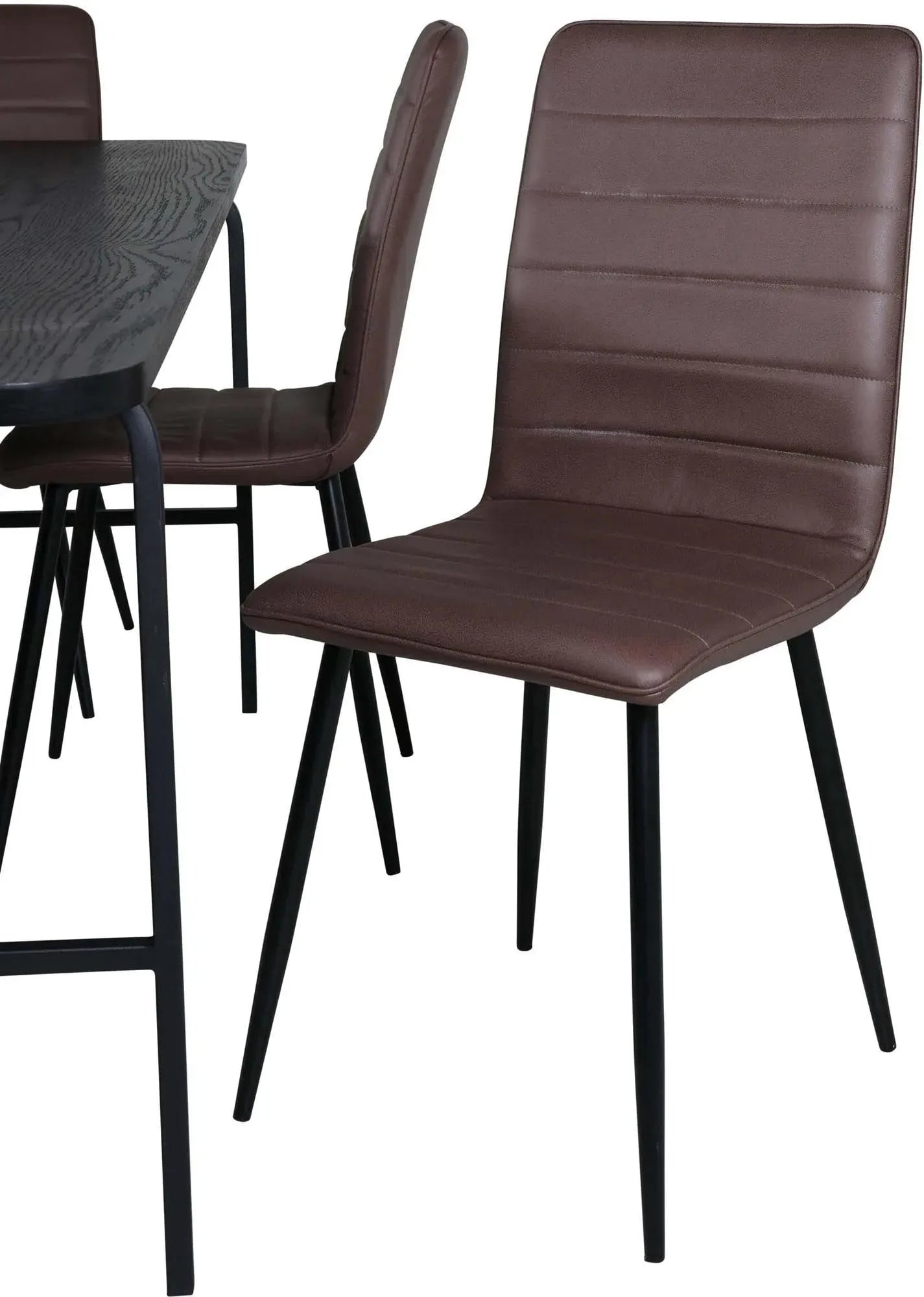 Uno Esszimmerset + Windu 200cm/6St. in Schwarz / Braun präsentiert im Onlineshop von KAQTU Design AG. Esszimmerset ist von Venture Home