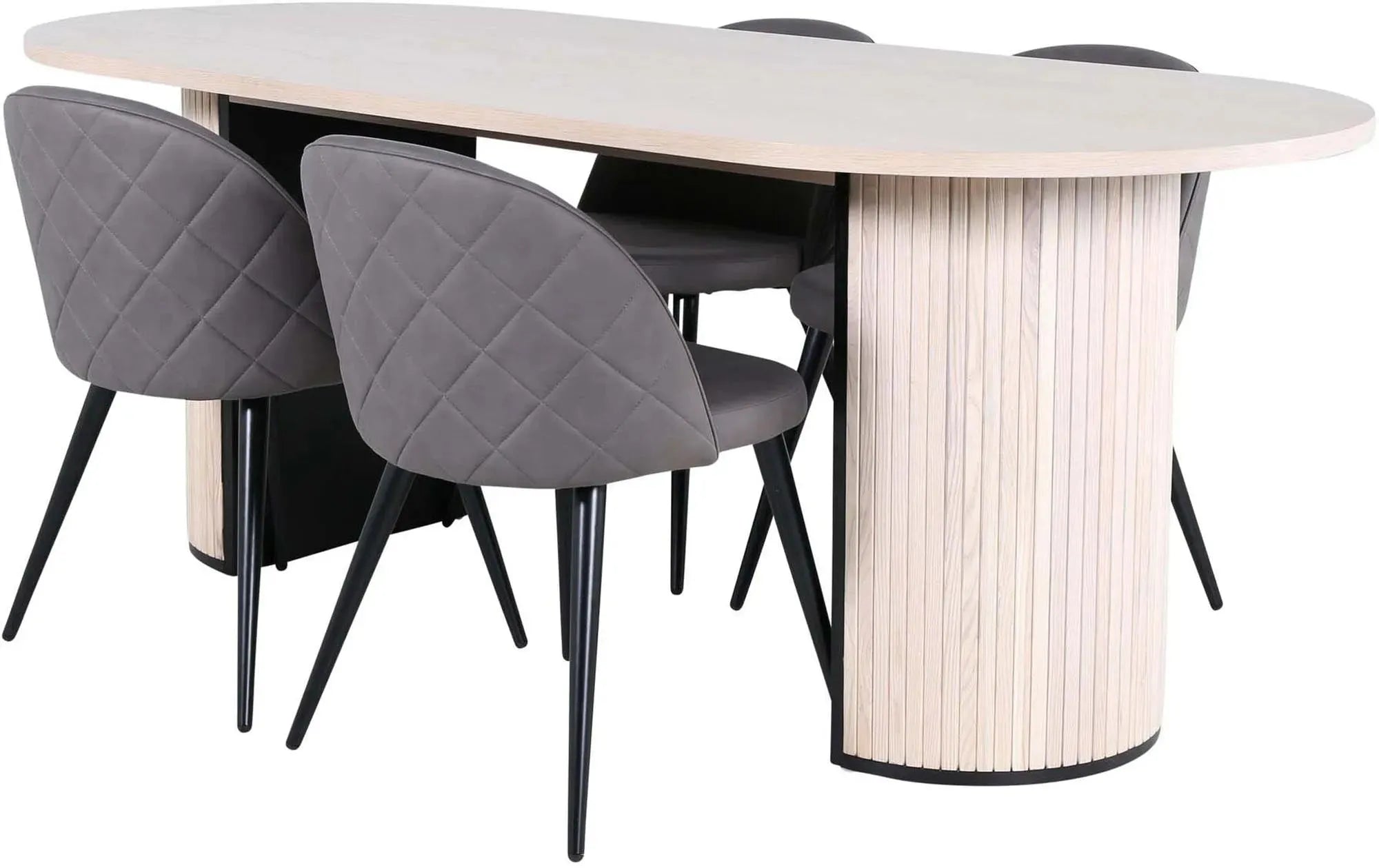 Bianca Esszimmerset + Velvet 200cm/4St. in Schwarz / Beige präsentiert im Onlineshop von KAQTU Design AG. Esszimmerset ist von Venture Home