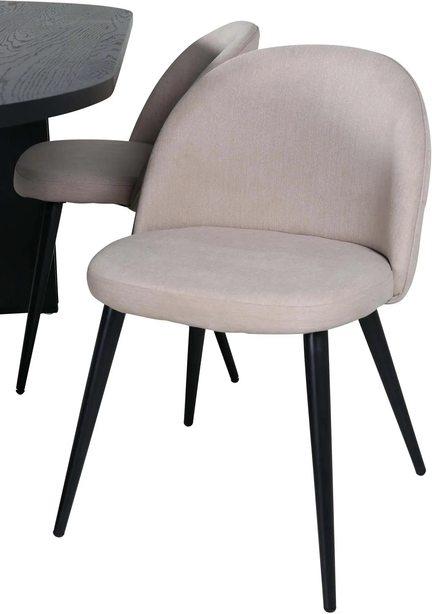 Bianca Esszimmerset + Velvet 200cm/4St. in Schwarz / Beige präsentiert im Onlineshop von KAQTU Design AG. Esszimmerset ist von Venture Home