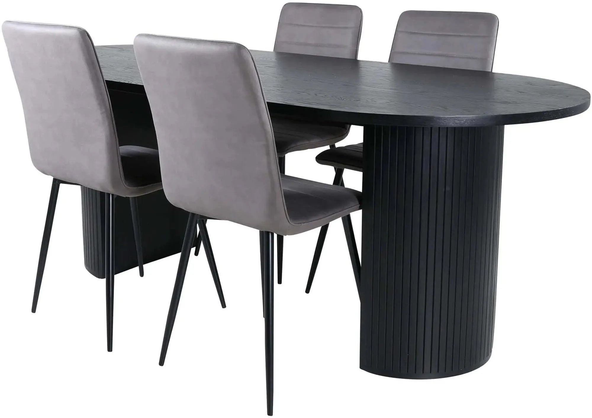 Bianca Esszimmerset + Windu 200cm/4St. in Schwarz präsentiert im Onlineshop von KAQTU Design AG. Esszimmerset ist von Venture Home